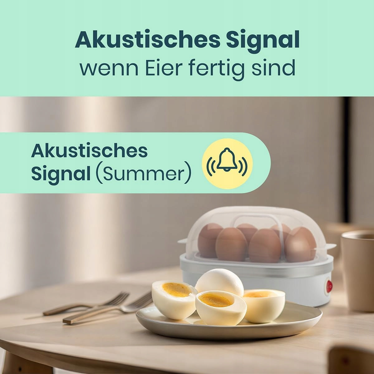 ELECTRIC EGG COOKER 1L 6 EGGS WHITE AUTOMATIC SWITCH 400W EAN (GTIN) 5906663192272