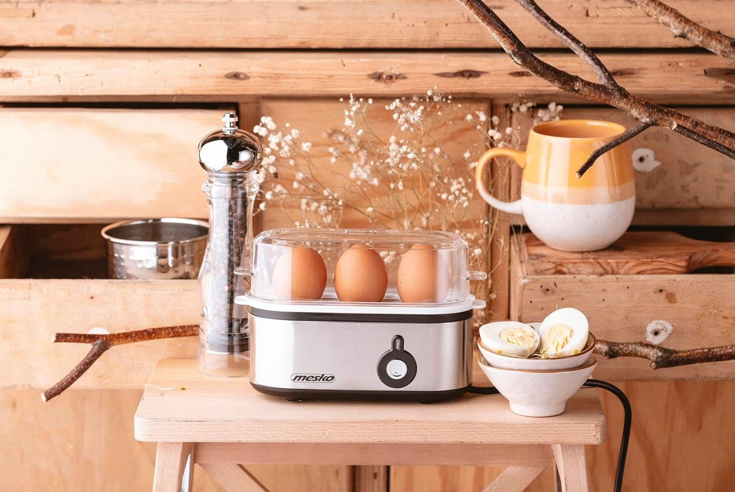 ELECTRIC EGG COOKER 3 EGGS 800W STAINLESS STEEL AUTO SHUT OFF Manufacturer code 5906663192258