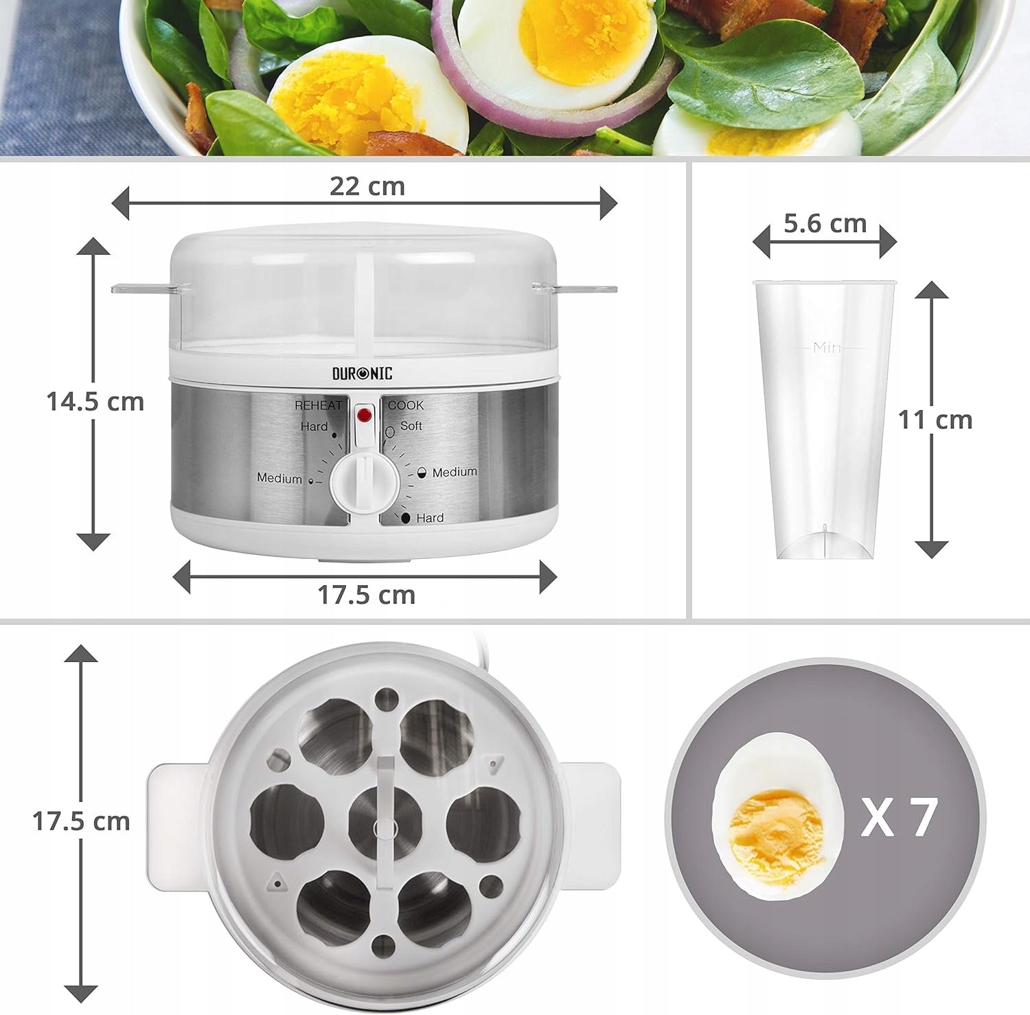ELECTRIC EGG COOKER 350W 7 EGGS TIMER BEEP SCOOP Manufacturer code 5903387984558