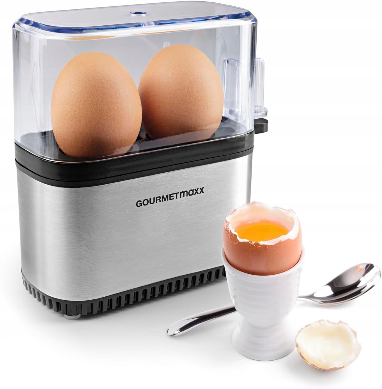 ELECTRIC EGG COOKER FOR 2 EGGS STAINLESS STEEL COMPACT ENERGY-SAVING