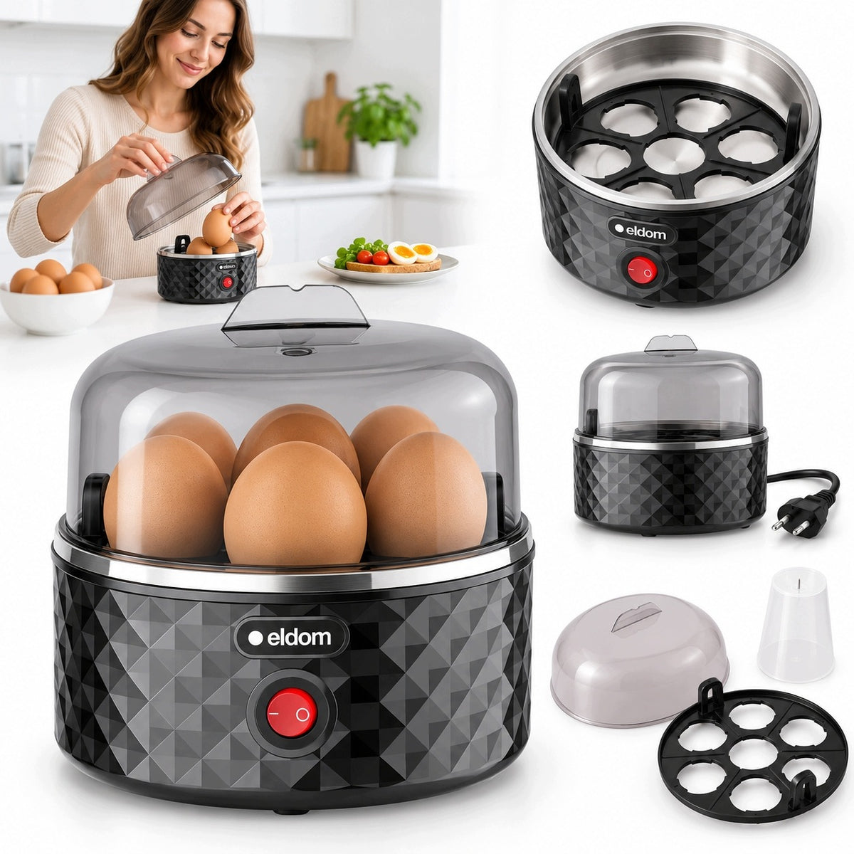 ELECTRIC EGG COOKER FOR COOKING EGGS SPACE FOR 7 EGGS EGGCOOKER STRONG