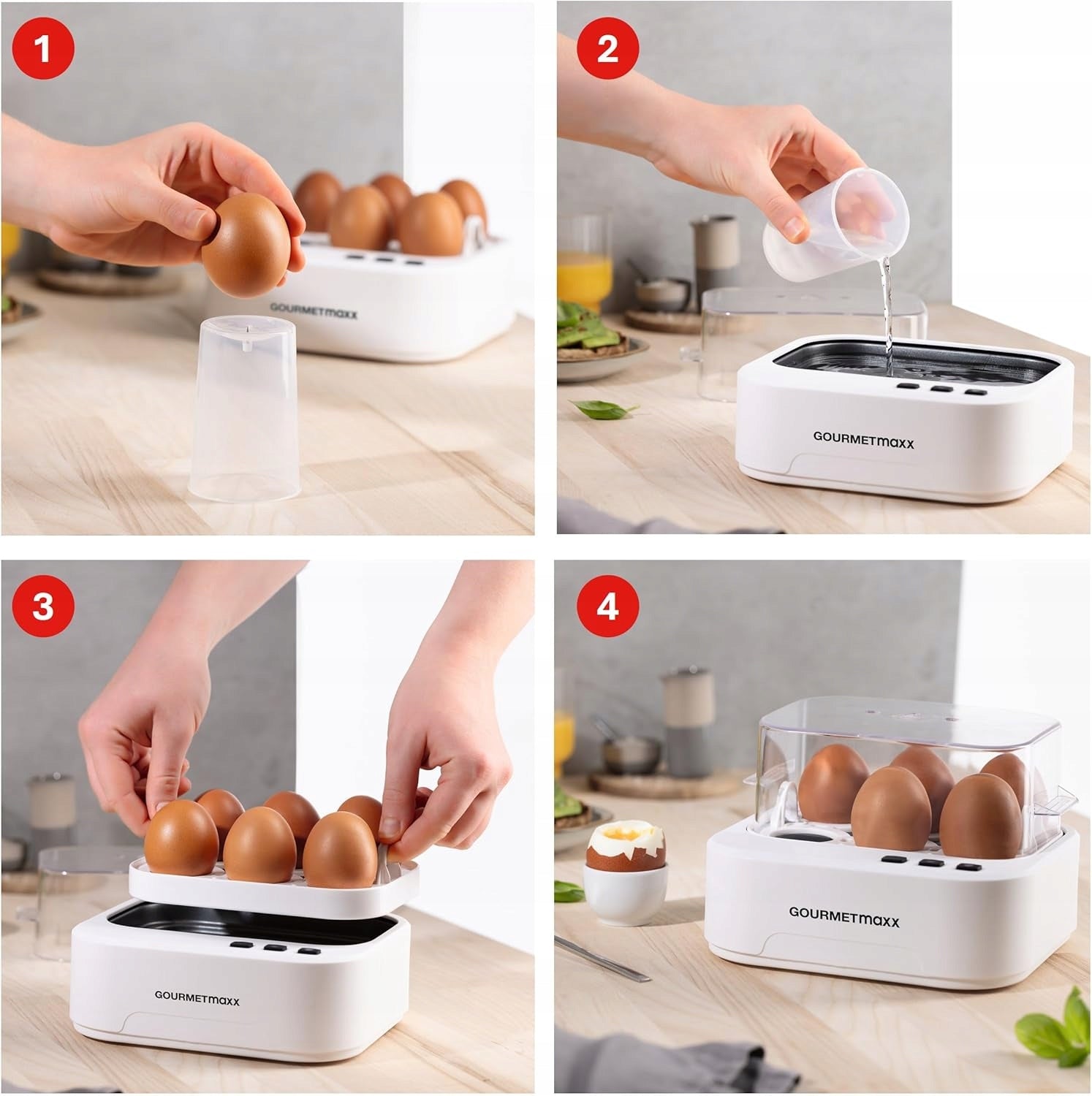 ELECTRIC EGG GOURMETmaxx boiling eggs 6 eggs white Manufacturer code 22072614