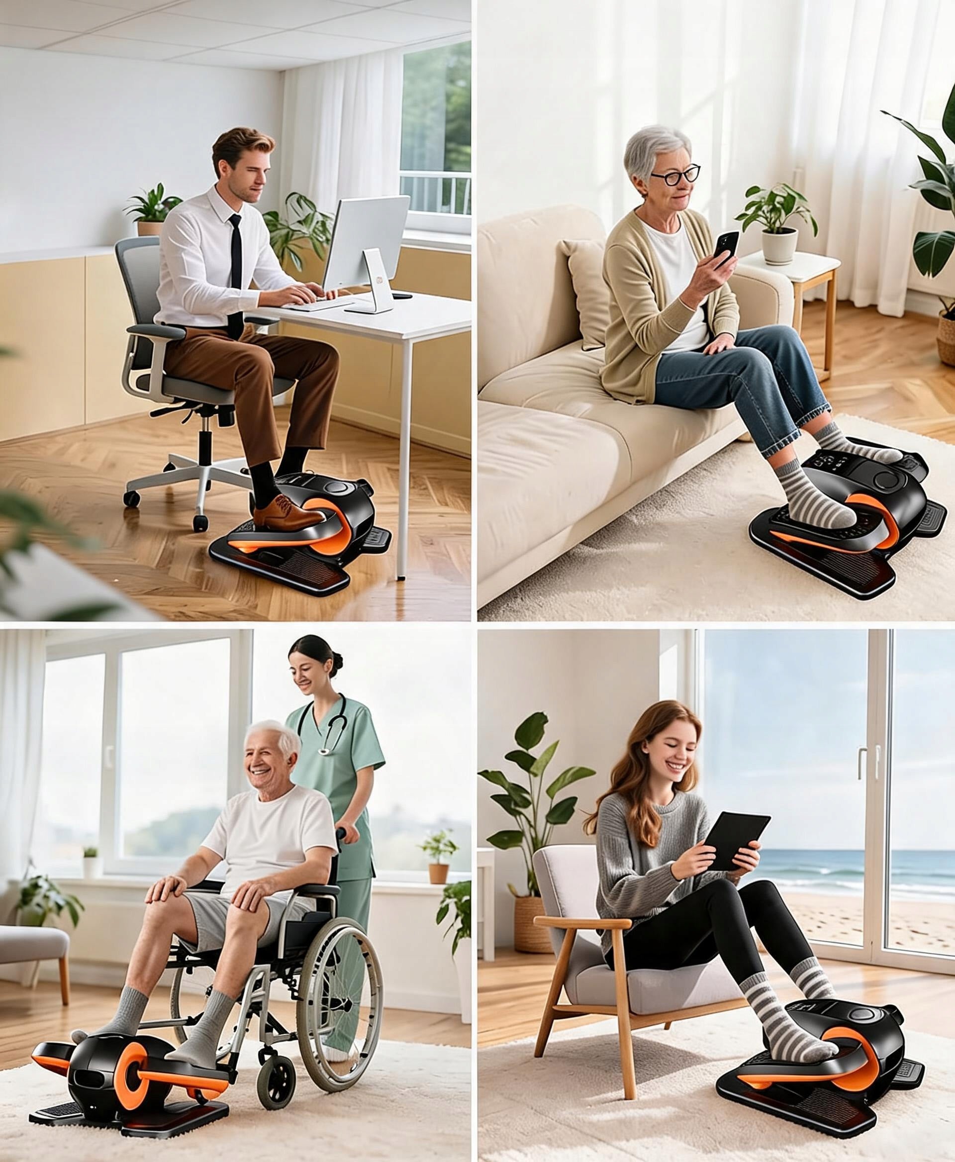 ELECTRIC ELLIPTICAL MACHINE LEG TRAINER 12 SPEEDS 2 SPORTS MODES Brand Bedee