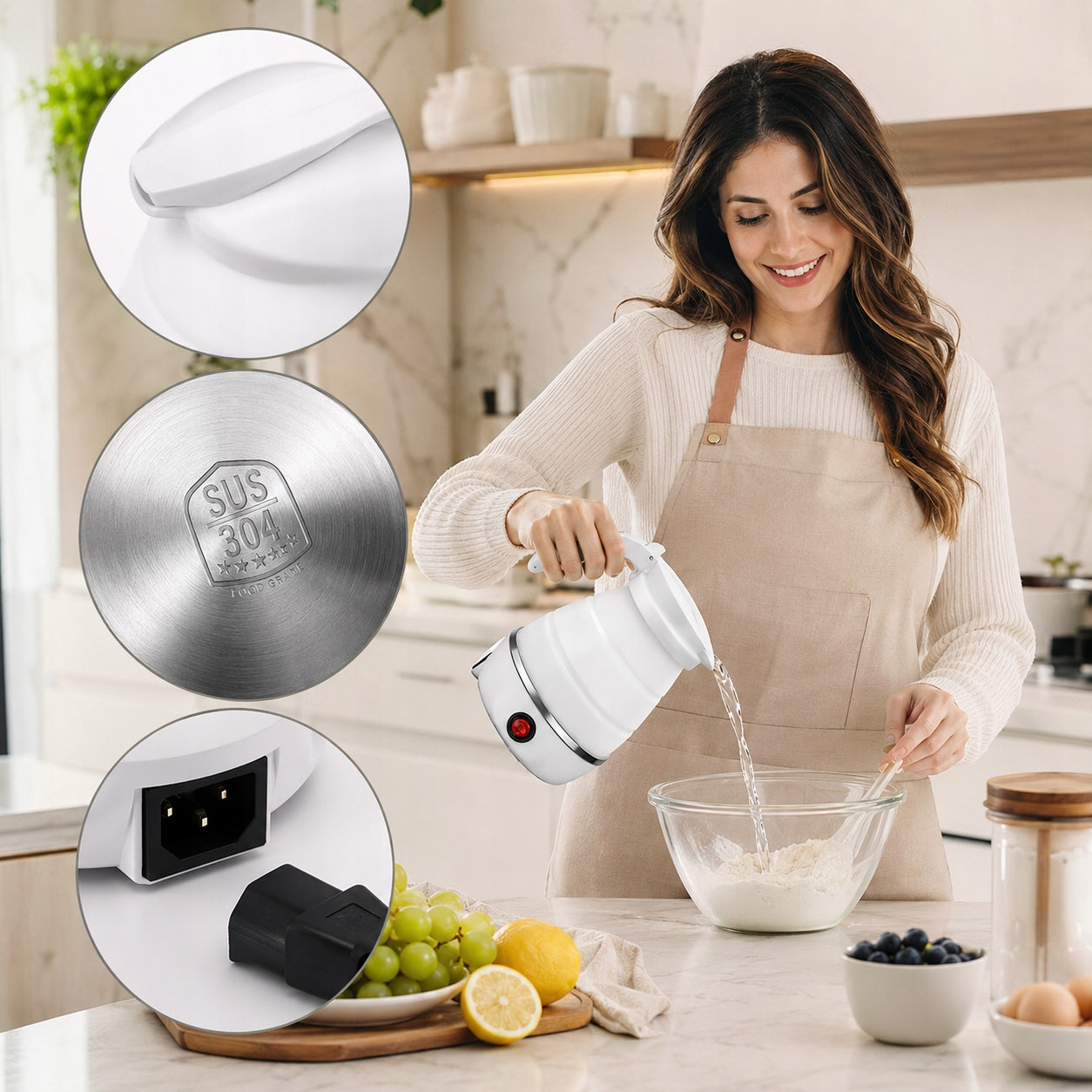 ELECTRIC FOLDING TOURIST KETTLE 750W SILICONE 0,6L SMALL TRAVEL Manufacturer code CZAJNIK ELEKTRYCZNY PODRÓŻNY