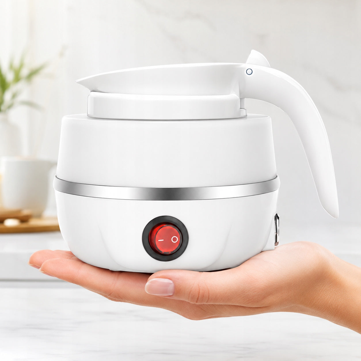 ELECTRIC FOLDING TOURIST KETTLE 750W SILICONE 0,6L SMALL TRAVEL Packaging status original