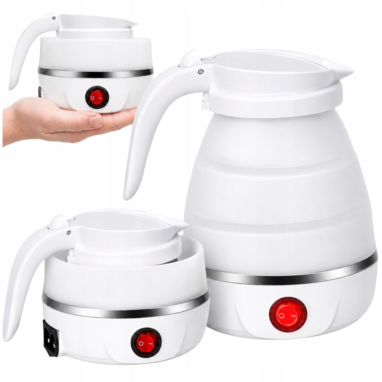ELECTRIC FOLDING TOURIST KETTLE 750W SILICONE 0,6L SMALL TRAVEL
