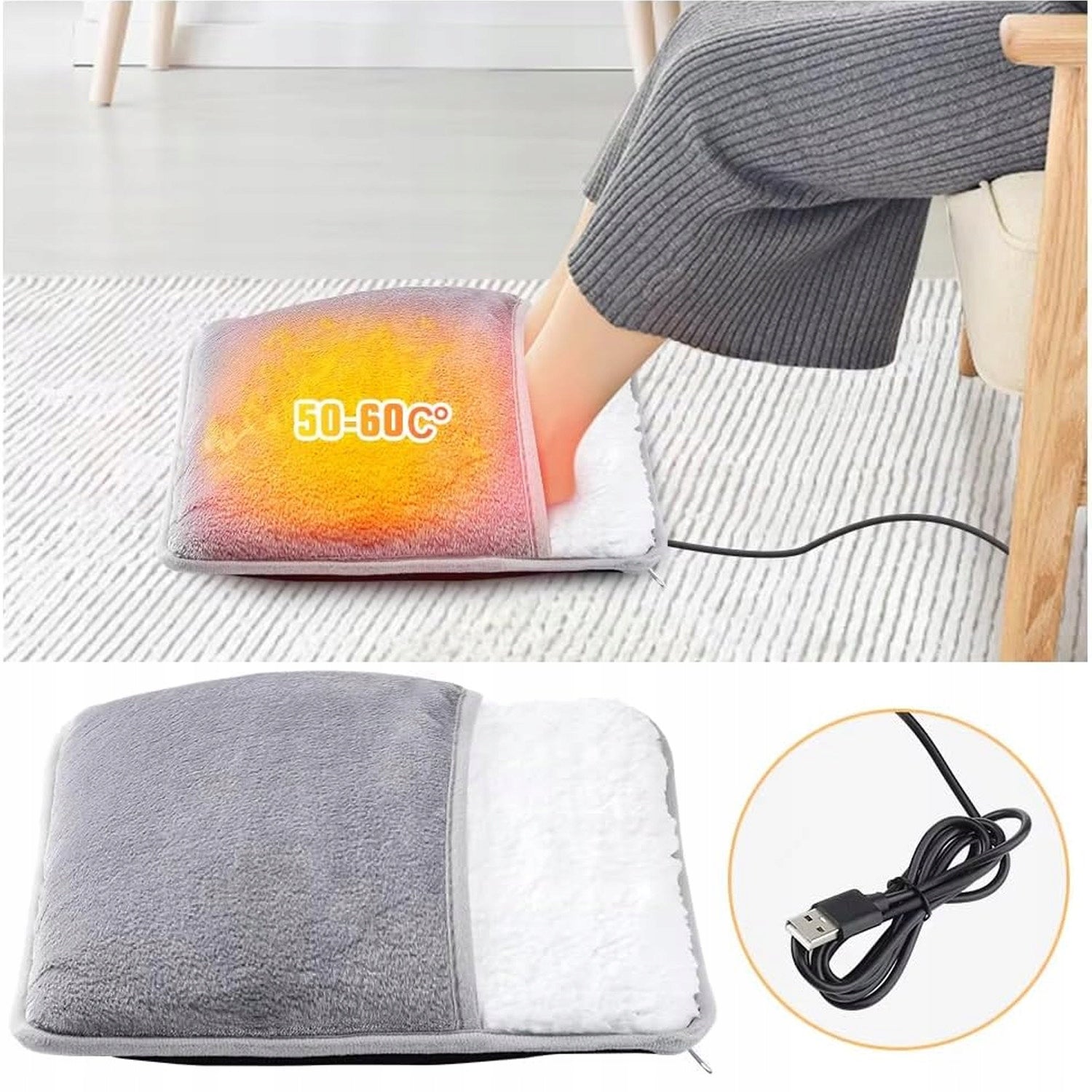 ELECTRIC FOOT HEATER HEATING PAD WITH USB FOR CAR AND CAMPING Packaging status original