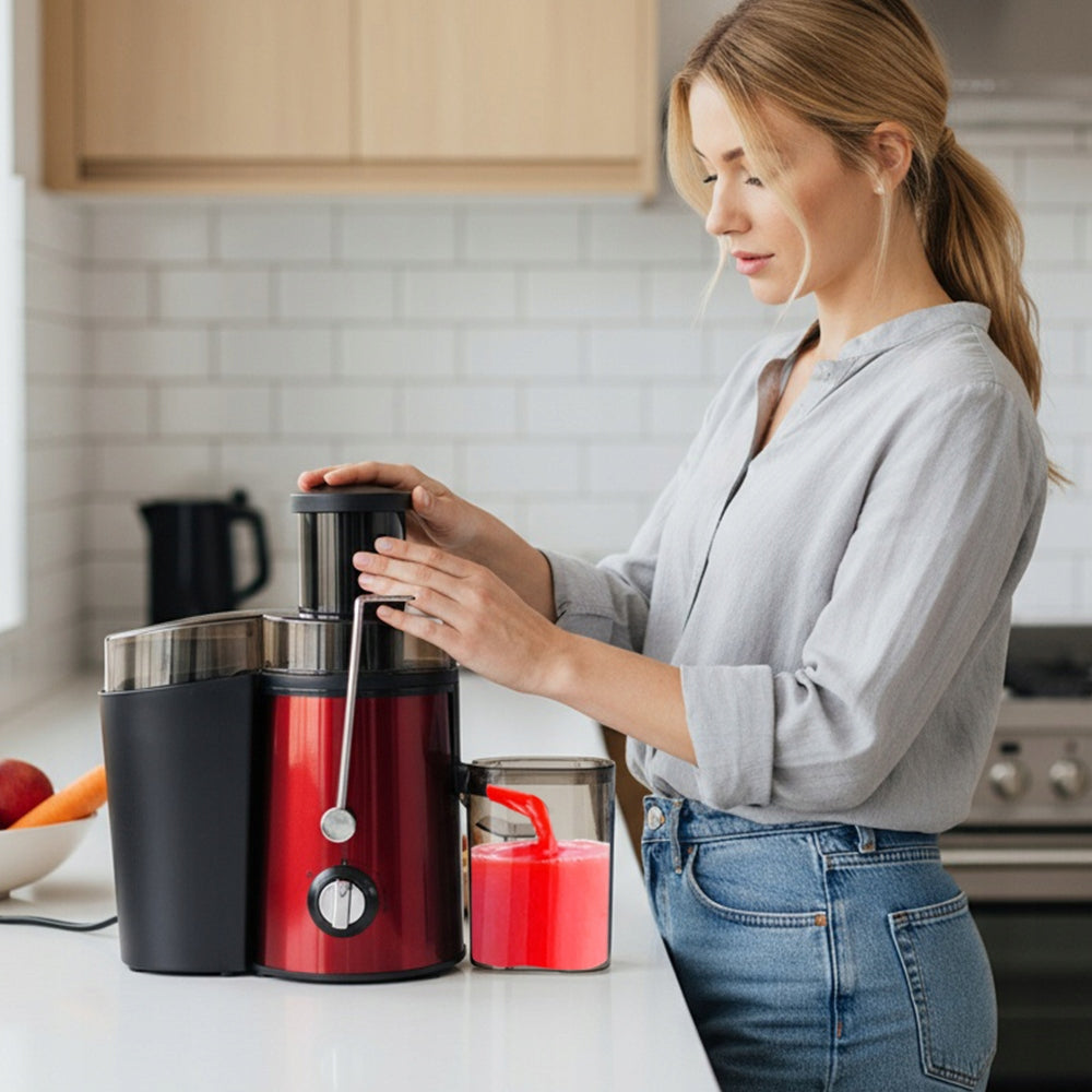 ELECTRIC FRUIT AND VEGETABLE JUICER HIGH SPEED JUICER STRONG Dominant color silver/gray