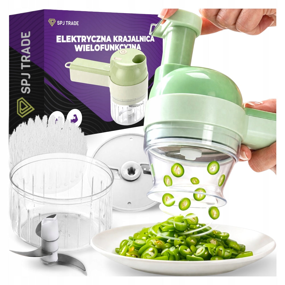 ELECTRIC FRUIT VEGETABLE SLICER 4in1 SHREDDER GRATER CHOPPER SMALL