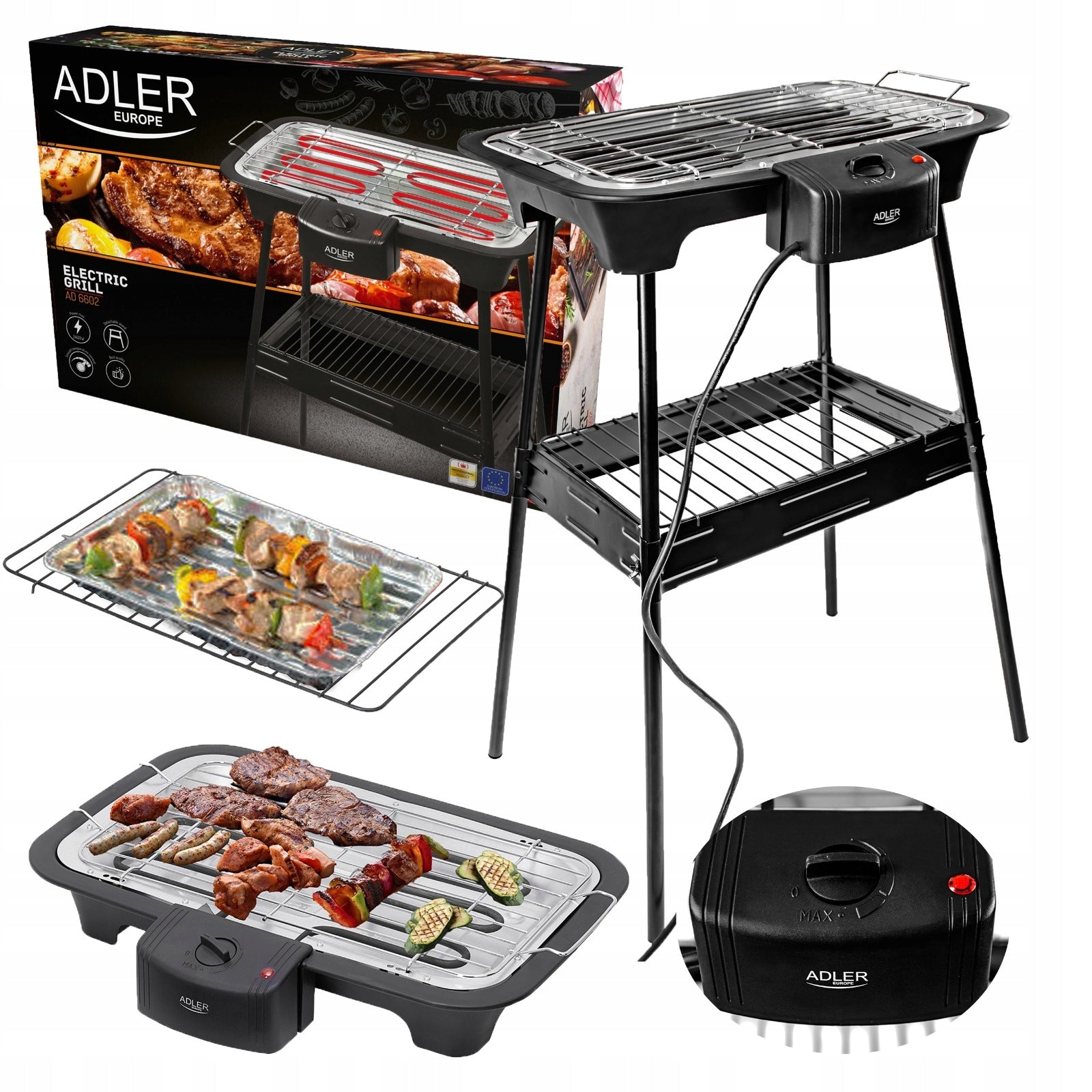 ELECTRIC GARDEN BALCONY STANDING TEMPERATURE CONTROL GRILL 2400W