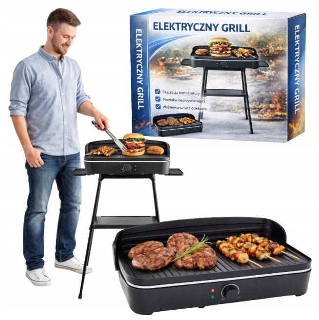 ELECTRIC GARDEN GRILL STANDING TABLE CONTACT THERMOSTAT 2200W