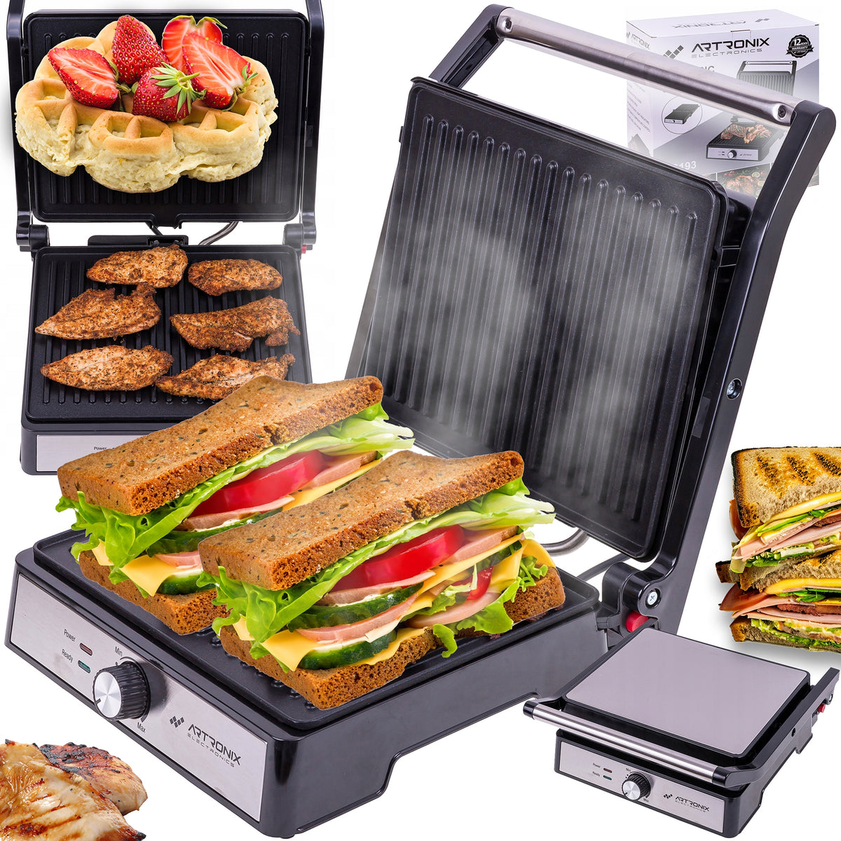 ELECTRIC GARDEN GRILL TABLE SANDWICH TOASTER PANINI TOASTER Power rating 2000 W