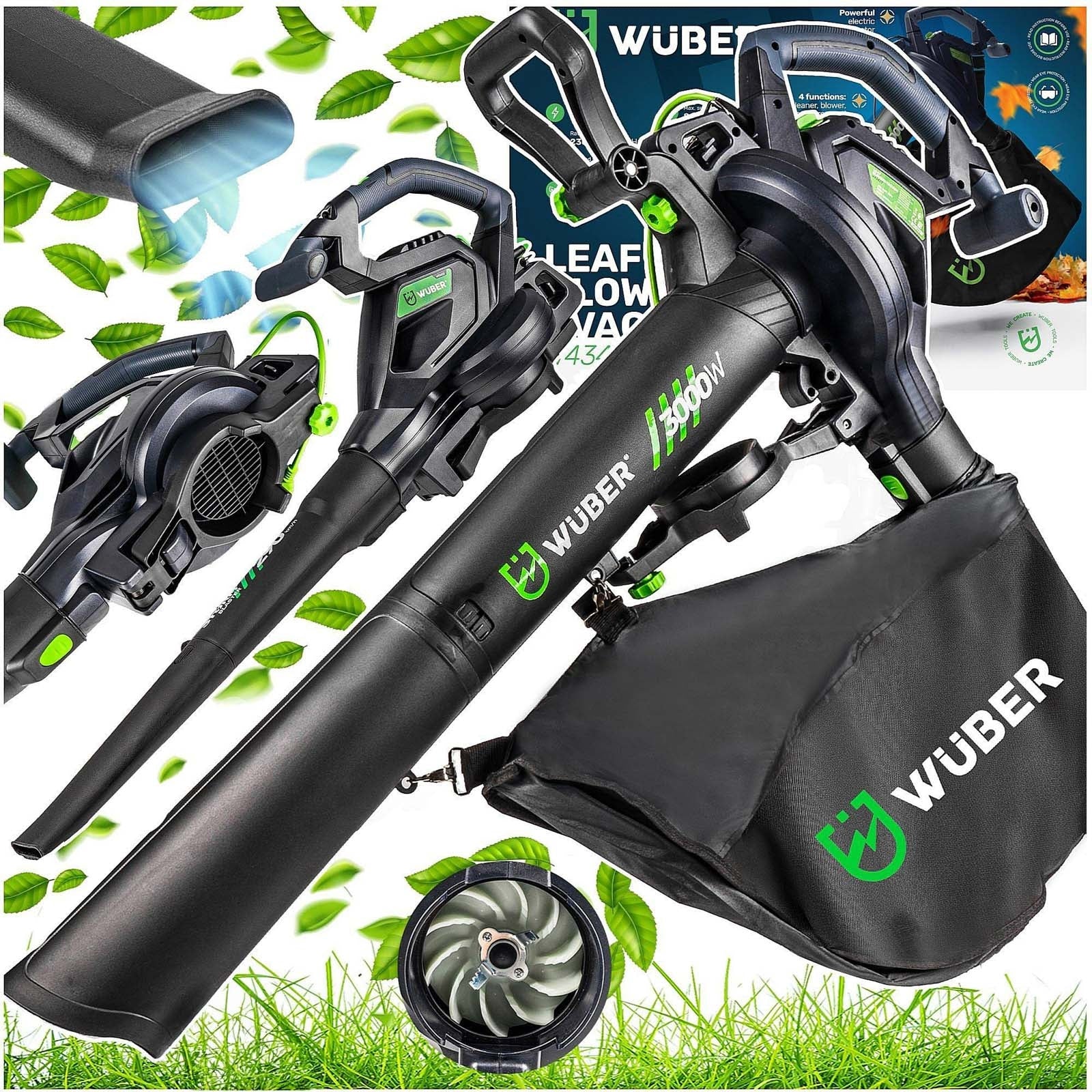 ELECTRIC GARDEN LEAF BLOWER 45L SHREDDER VACUUM CLEANER 3000W