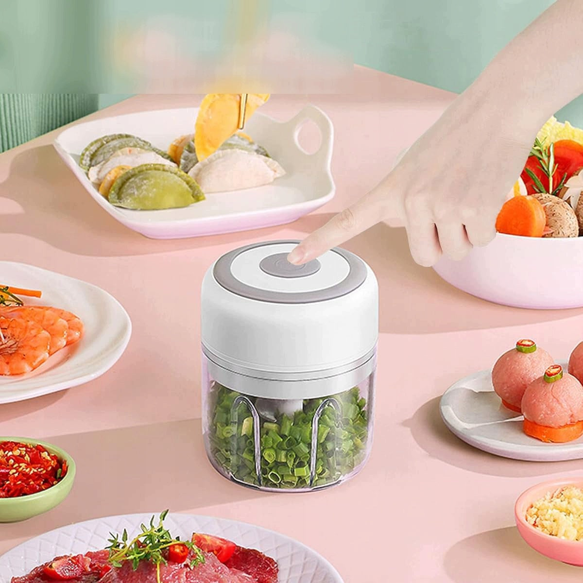 ELECTRIC GARLIC GRINDER, SMALL FOOD PROCESSOR FOR GINGER Packaging status original