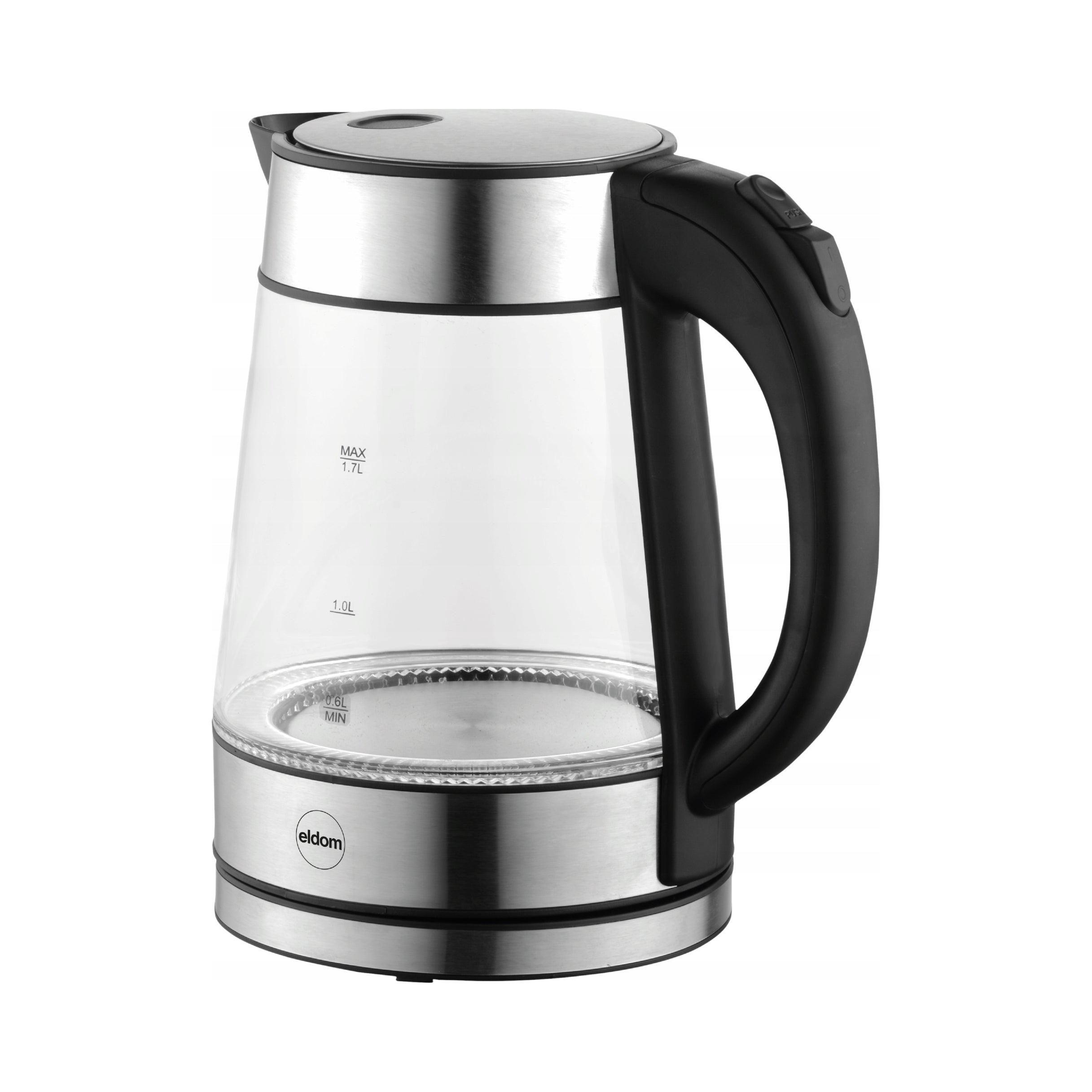 ELECTRIC GLASS KETTLE 1,7L ELDOM C420 BLACK SILVER STRONG 2200W Manufacturer code c420