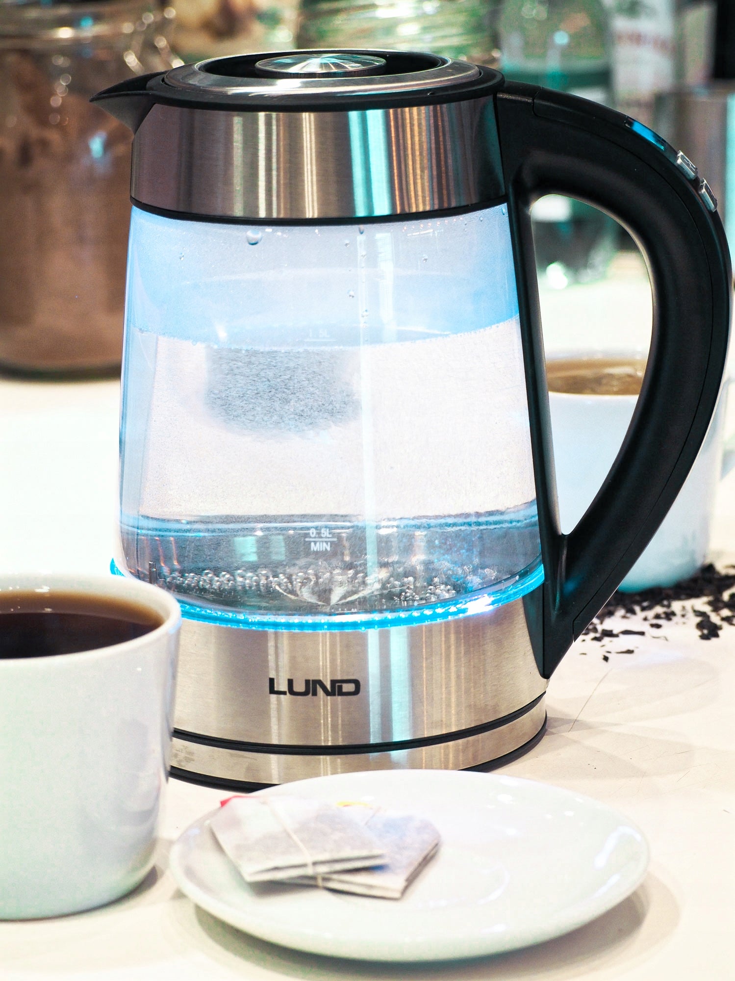 ELECTRIC GLASS KETTLE 1,7L WITH TEMPERATURE CONTROL WIRELESS LUND Manufacturer code SZKLANY CZAJNIK LUND ELEKTRYCZNY REGULACJA