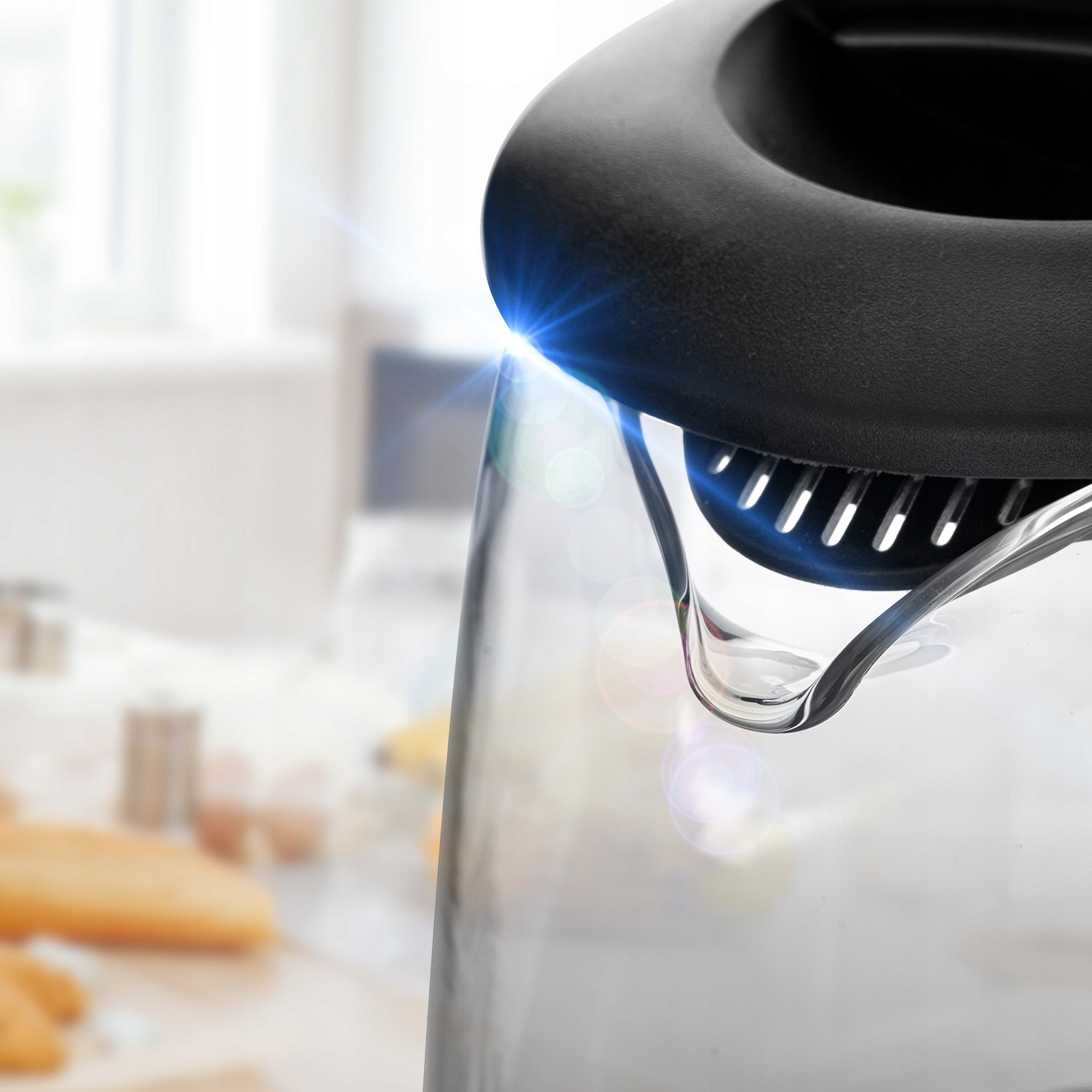 ELECTRIC GLASS KETTLE WITH BACKLIGHT STRONG 2200W WIRELESS 2L Packaging status original