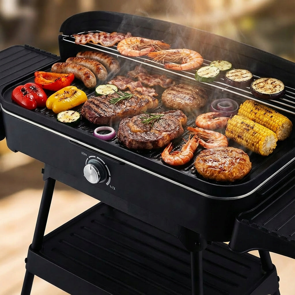 ELECTRIC GRILL 2IN1 STANDING TABLE TOP LARGE POWER 2200W PLATE 50x25cm Manufacturer code Grill elektryczny 2w1