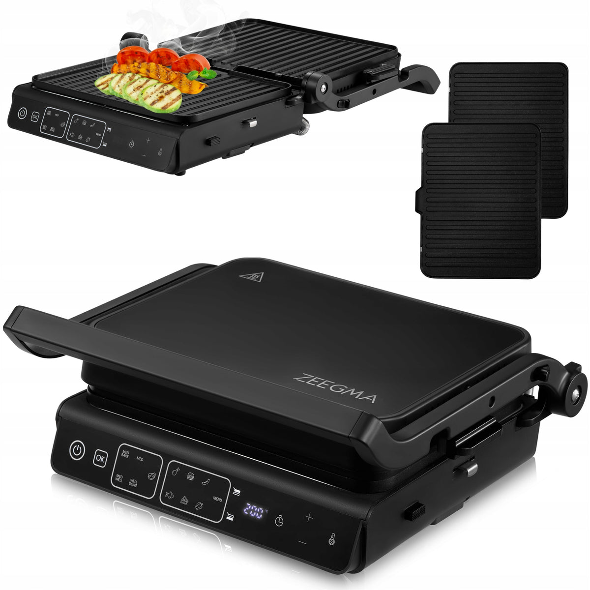 ELECTRIC GRILL CONTACT TOASTER Adjustable Timer Temp + THERMOPROBE Packaging status original