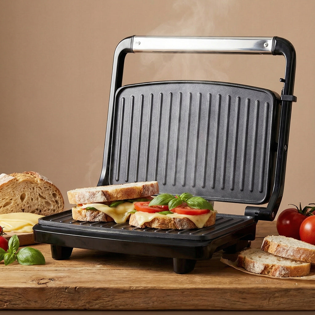 ELECTRIC GRILL CONTACT TOASTER FOR PANINI SANDWICHES STRONG 1600W Dominant color black