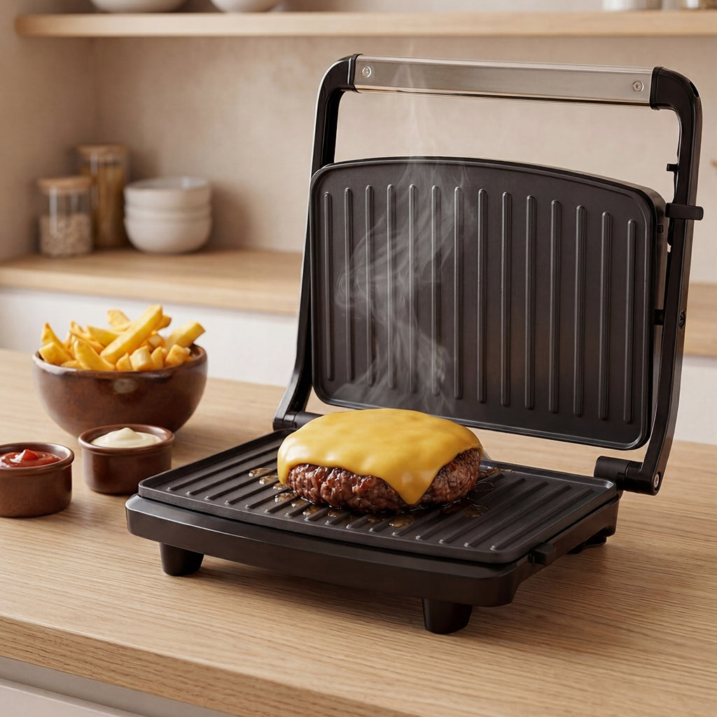 ELECTRIC GRILL CONTACT TOASTER FOR PANINI SANDWICHES STRONG 1600W Temperature control no