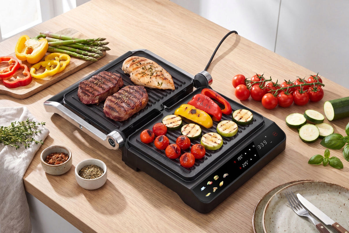 ELECTRIC GRILL CONTACT TOASTER Folding 9 PROGRAMS High Power 2200W Manufacturer code TE-49