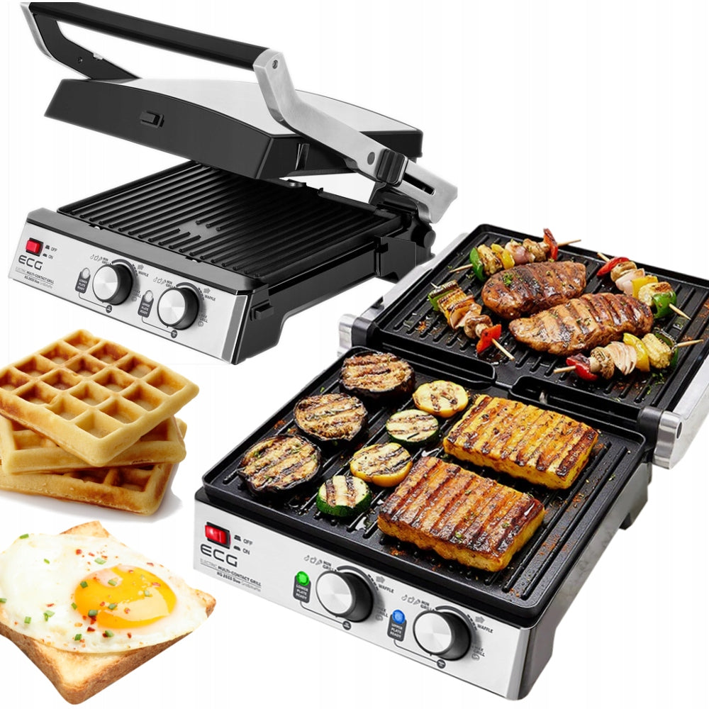ELECTRIC GRILL ECG KG 2033 TOASTER PANINI WAFFLE BBQ 3in1 2000W SOLID Power 2000 W