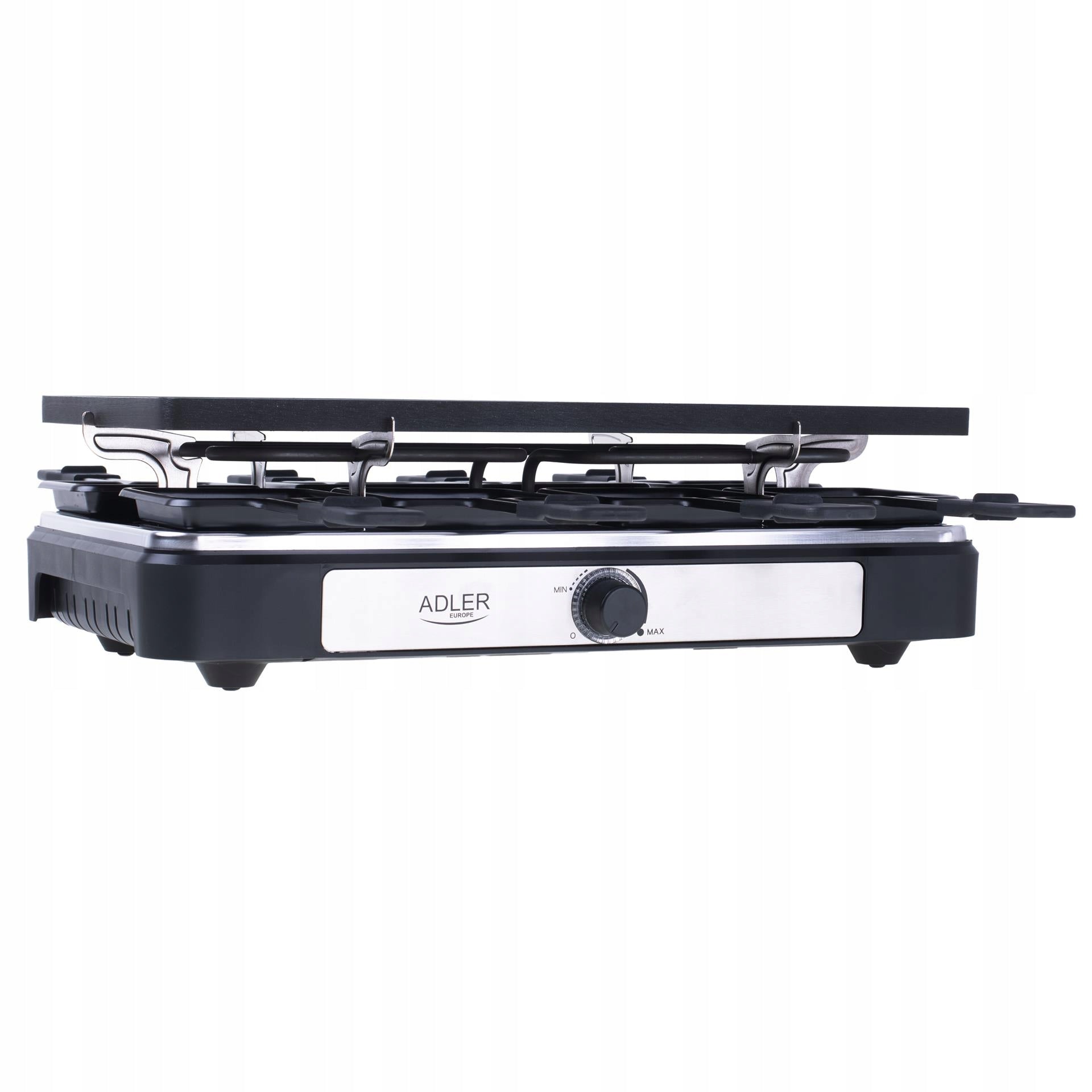 ELECTRIC GRILL RACLETTE LARGE XL 8 PEOPLE STRONG 1400W PATENLOINS SPATULAS Model Grill elektryczny duży XL mocny raclette 6616