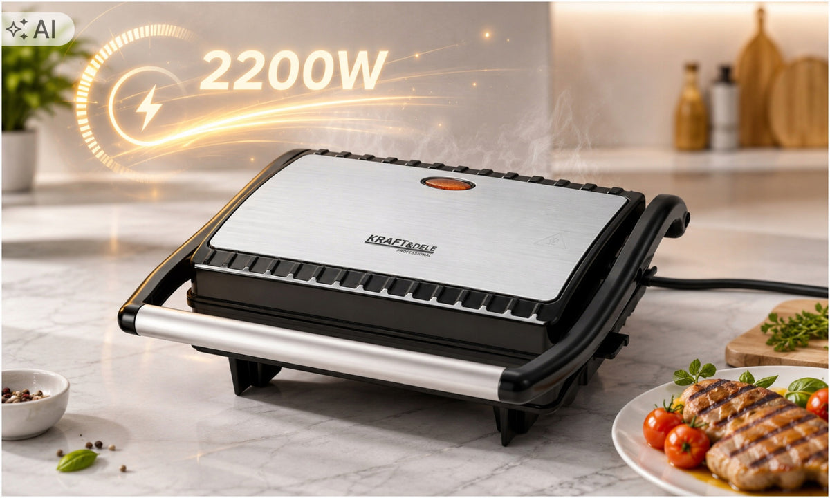 ELECTRIC GRILL TOASTER FOLDING TOASTER FOR PANINI SANDWICHES 2200W STRONG Packaging status original