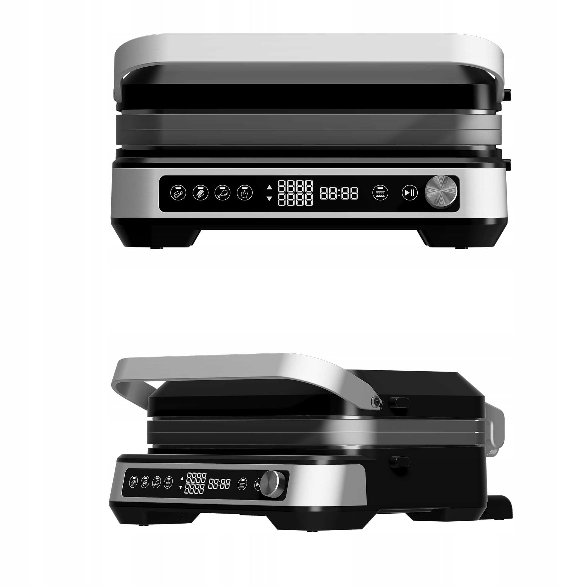 ELECTRIC GRILL & WAFFLE IRON 2000W 230°C FOLDING TOASTER PANINI Brand TurboTronic