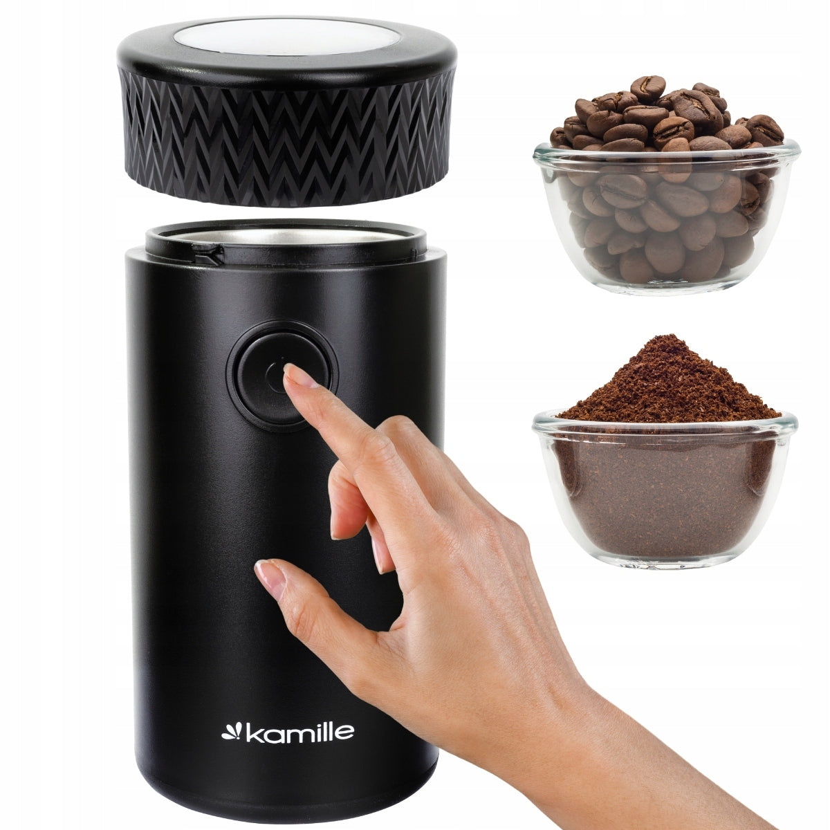 ELECTRIC GRINDER FOR GRINDING COFFEE NUTS SPICES KAMILLE