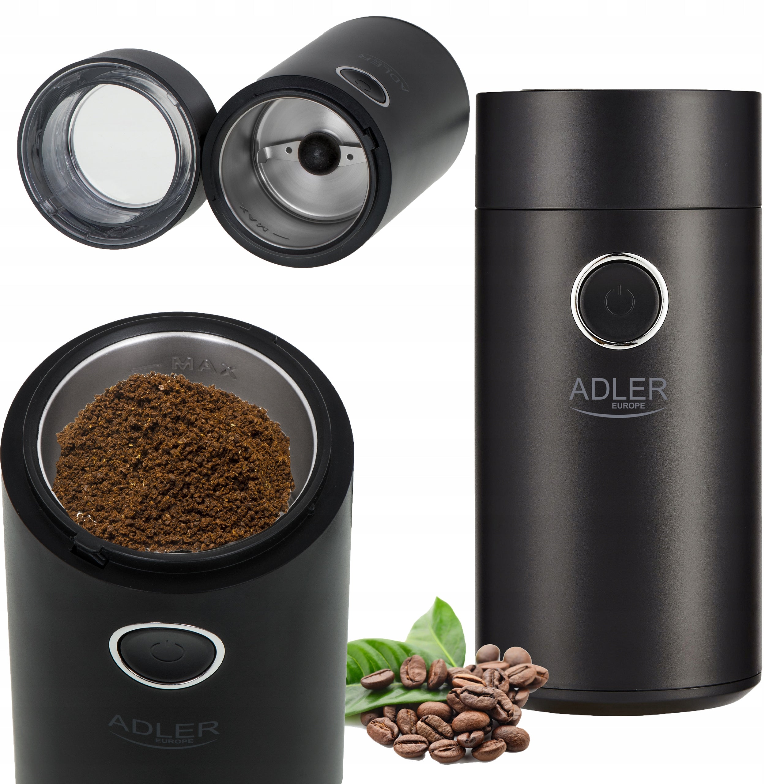 ELECTRIC GRINDER FOR GRINDING COFFEE SPICES NUTS HERBS 150W BLACK 75g