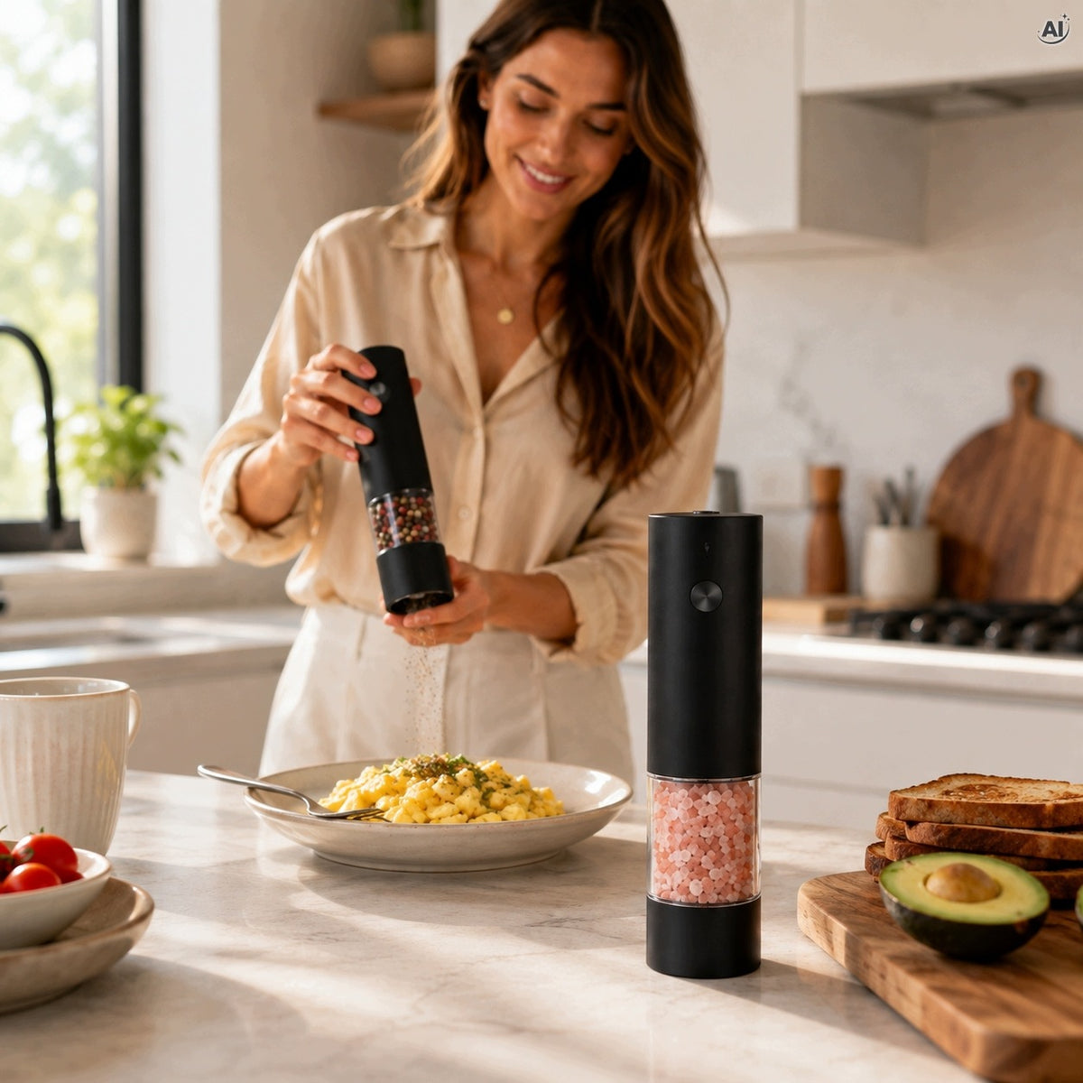 ELECTRIC GRINDER FOR GRINDING SALT AND PEPPER SET OF 2 CORDLESS Brand Allbag
