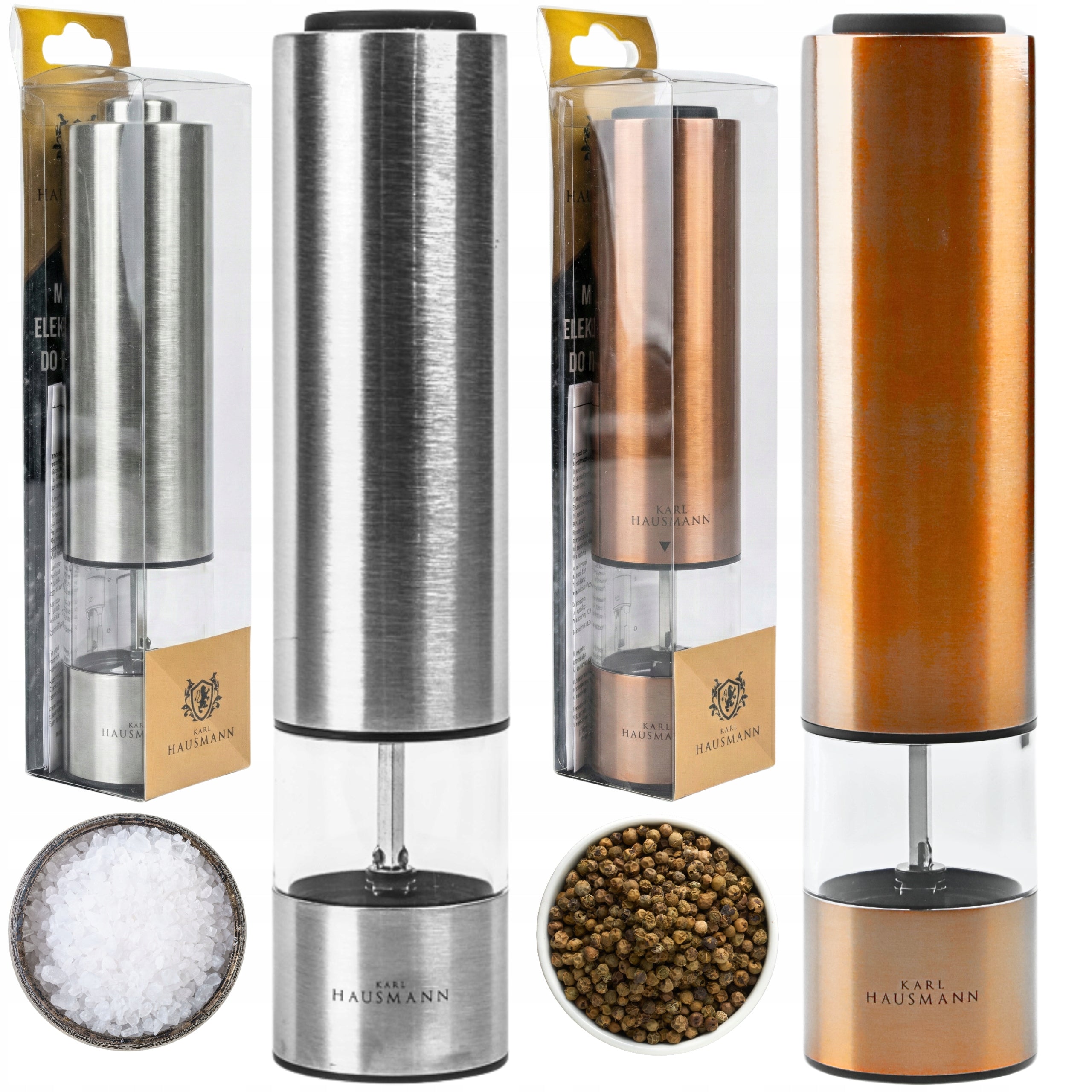 ELECTRIC GRINDER FOR SALT AND PEPPER STEEL SET OF 2pcs.