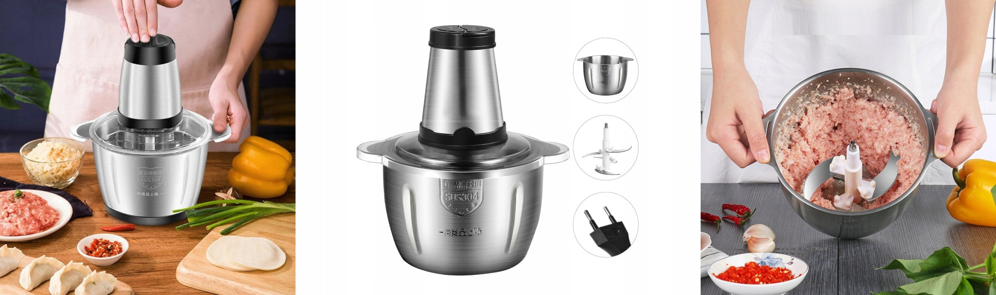 ELECTRIC GRINDER FOR VEGETABLE MEAT SHREDDER INCISOR 2L 1200W STEEL Manufacturer code ROZDRABNIACZ ŻYWNOŚCI KUCHENNY 1200w DR