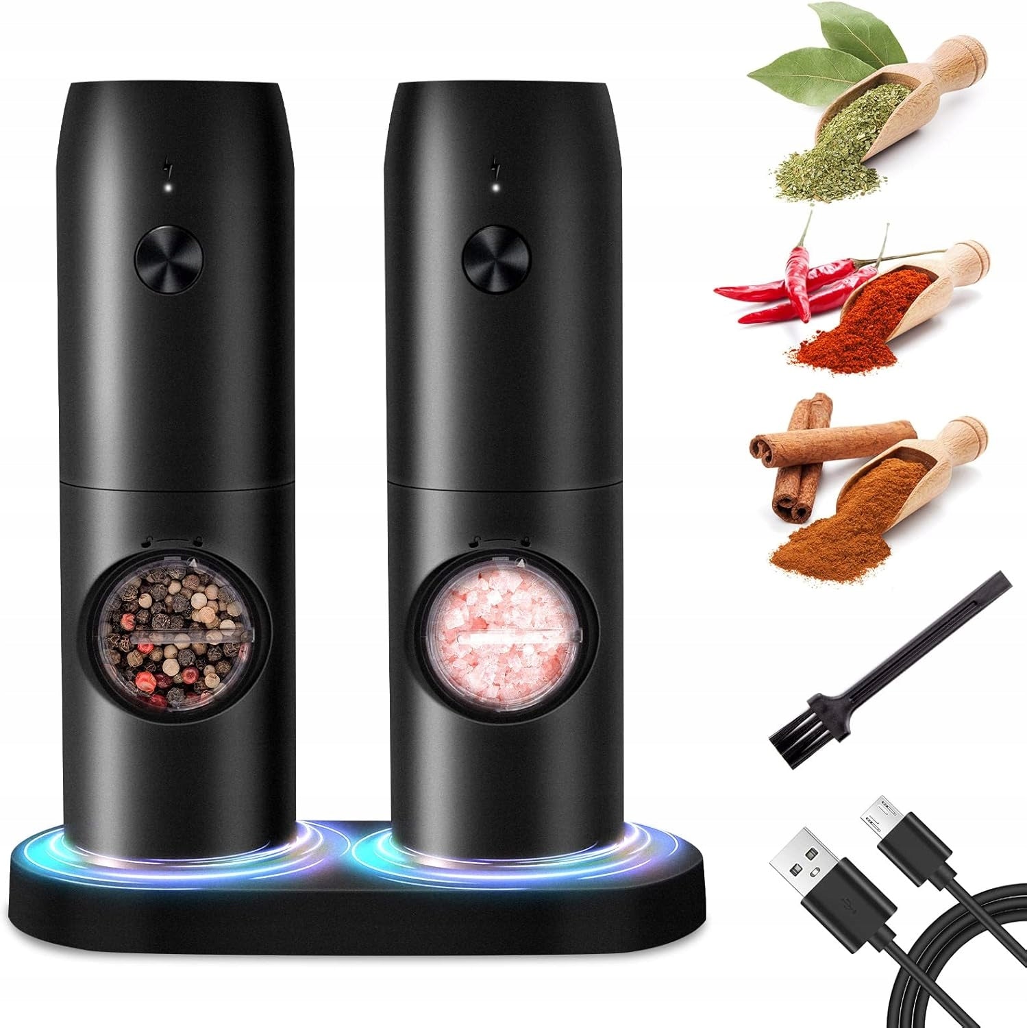 ELECTRIC GRINDERS FOR SALT, PEPPER AND SPICES ×2