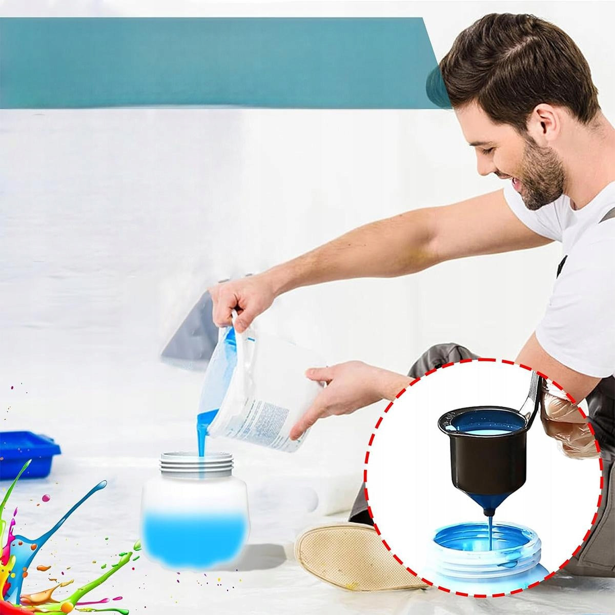 ELECTRIC GUN WITH 2 NOZZLES PAINT CONTAINER 1000 ML FOR MOCK-UP Power 200 W