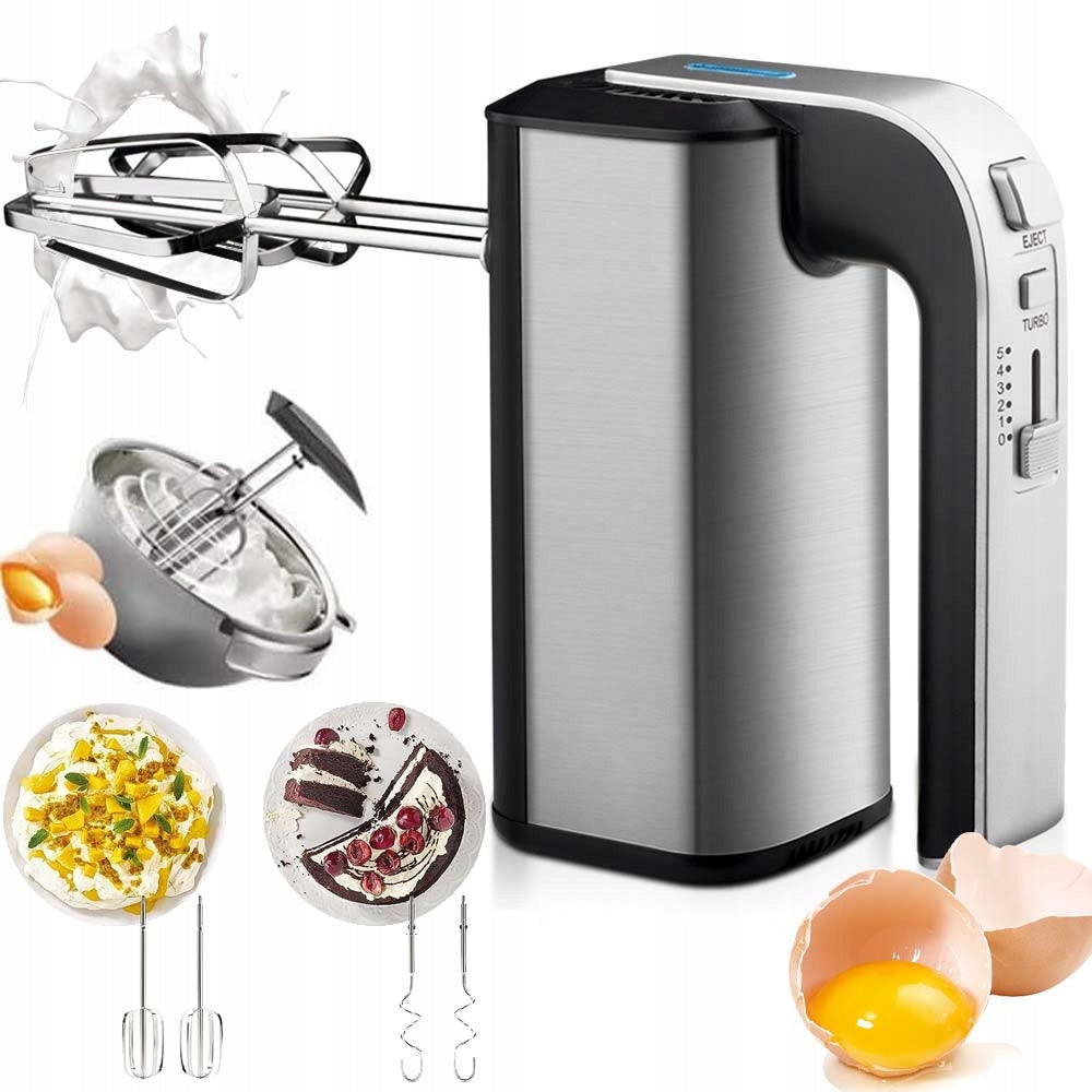 ELECTRIC HAND MIXER FOOD PROCESSOR STAINLESS STEEL 800W 5 GEARS
