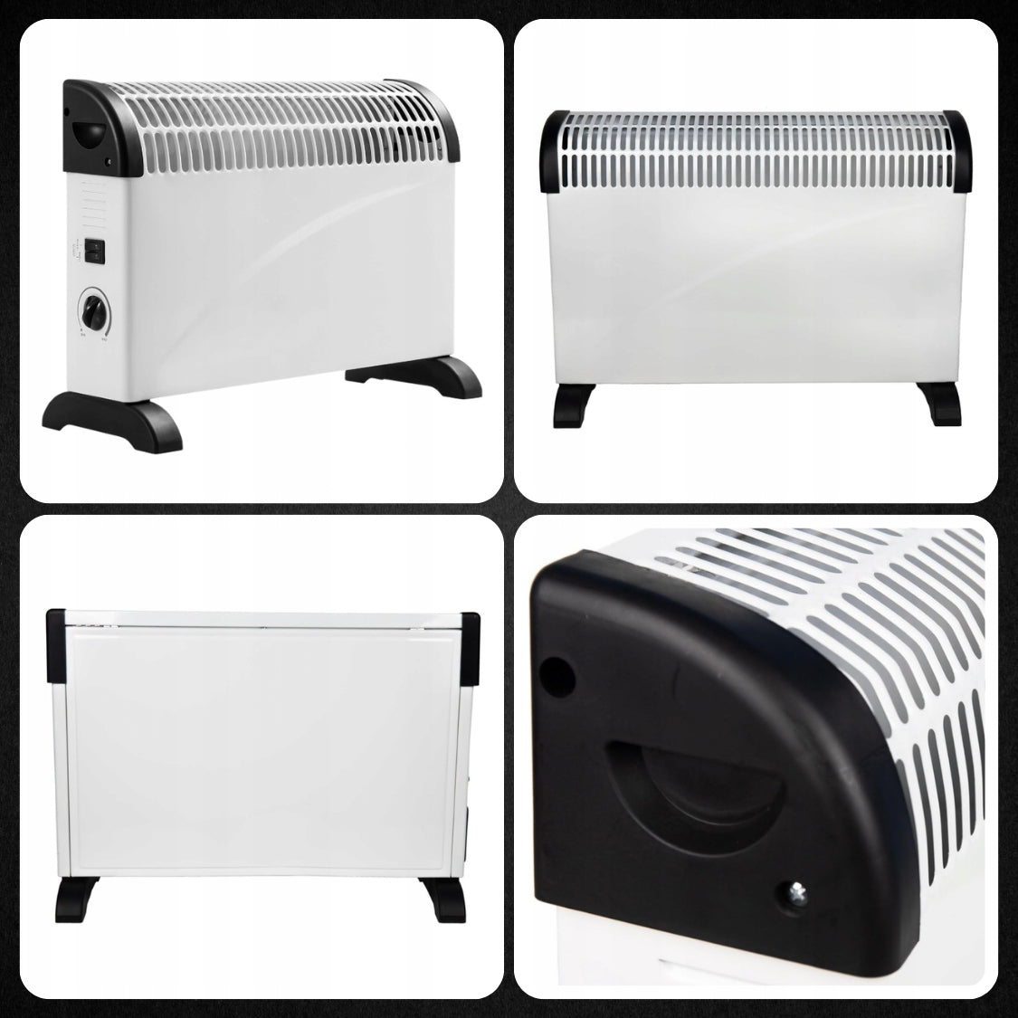 ELECTRIC HEATER 2000W ENERGY SAVING CONVECTOR THERMOSTAT FARELKA Dominant color white
