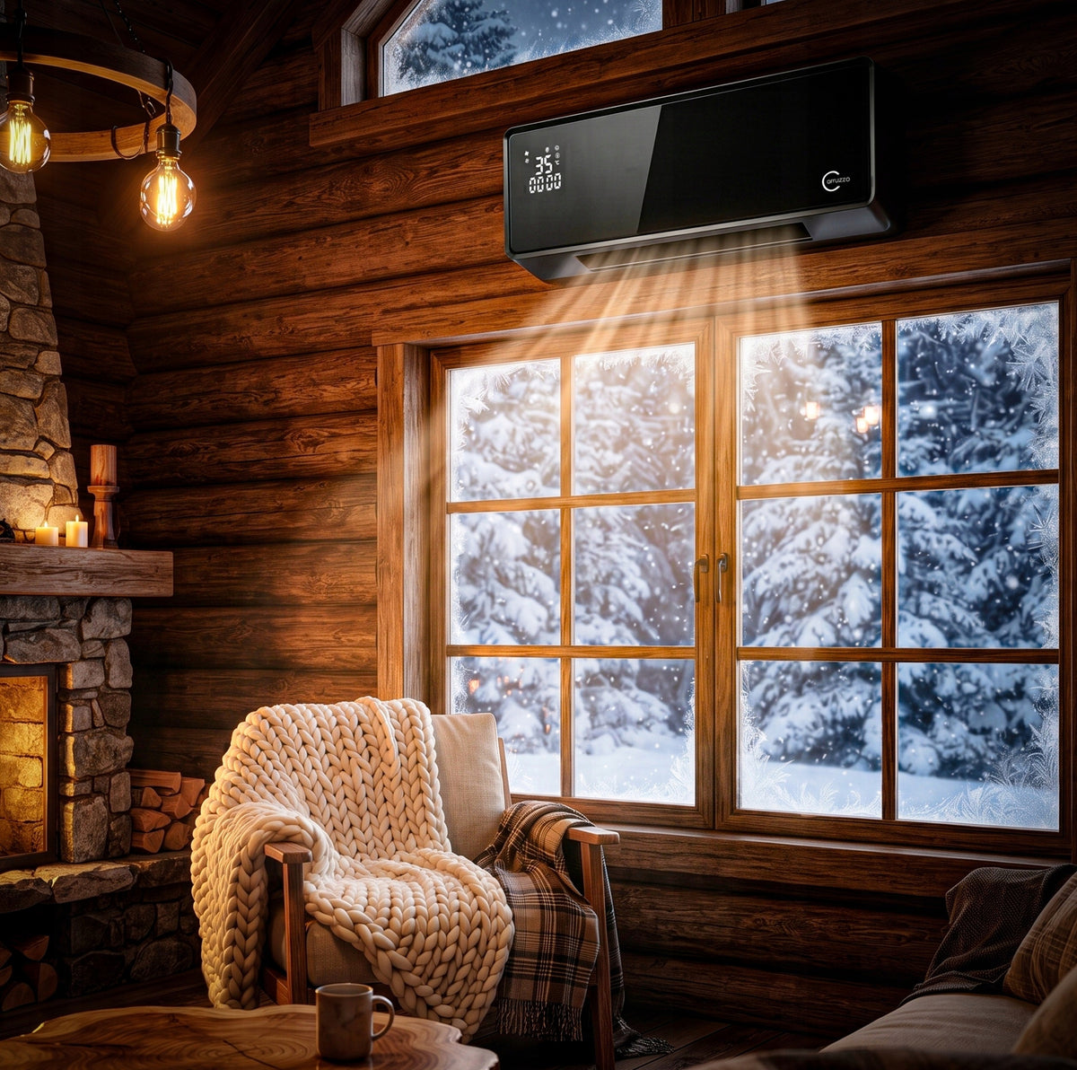 ELECTRIC HEATER CERAMIC AIR CURTAIN 2000W LED Display Packaging status original