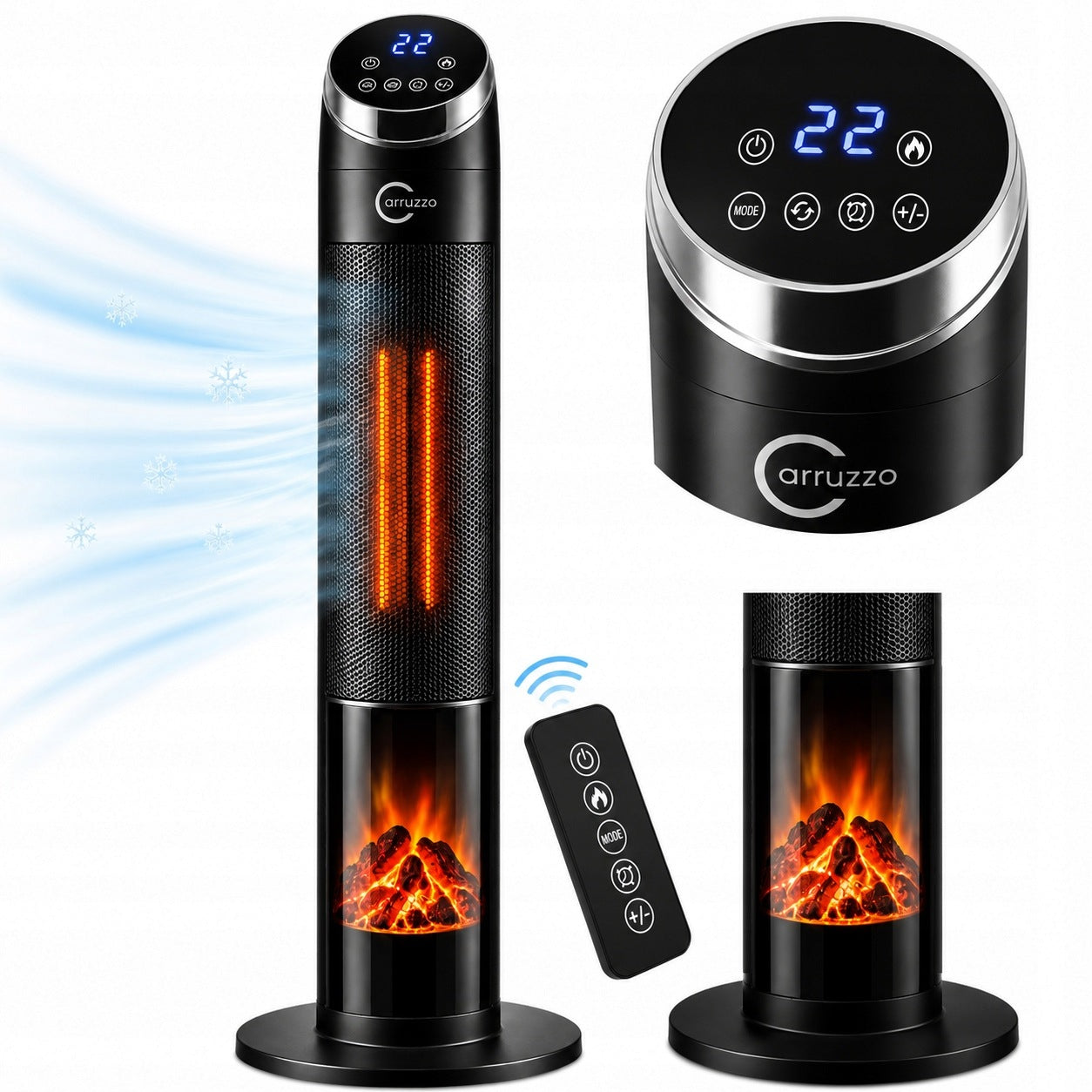 ELECTRIC HEATER COlumn FAN 2000W CERAMIC WITH FIREPLACE