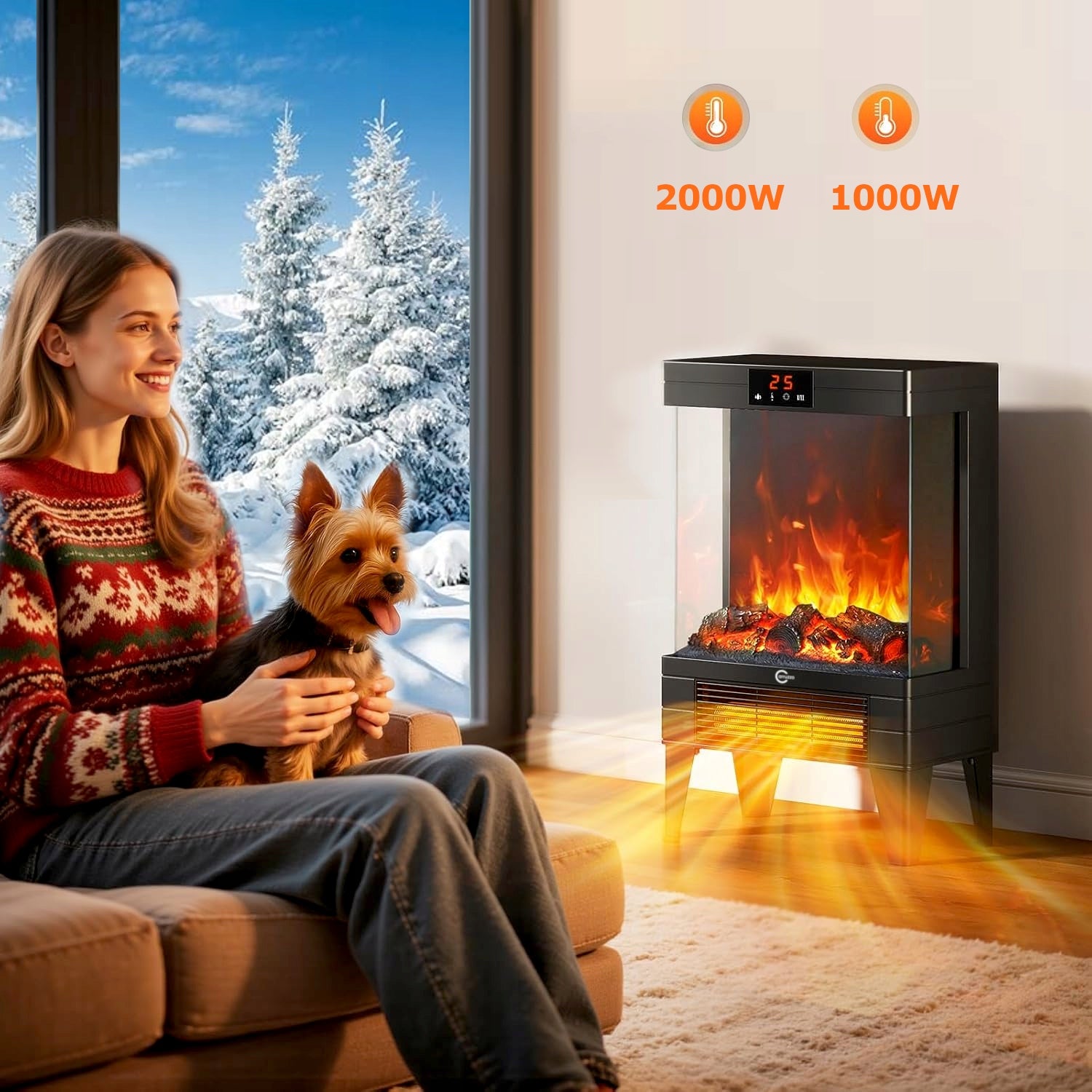 ELECTRIC HEATER FIREPLACE FARELKA HOME bathroom STRONG WITH THERMOSTAT Packaging status original
