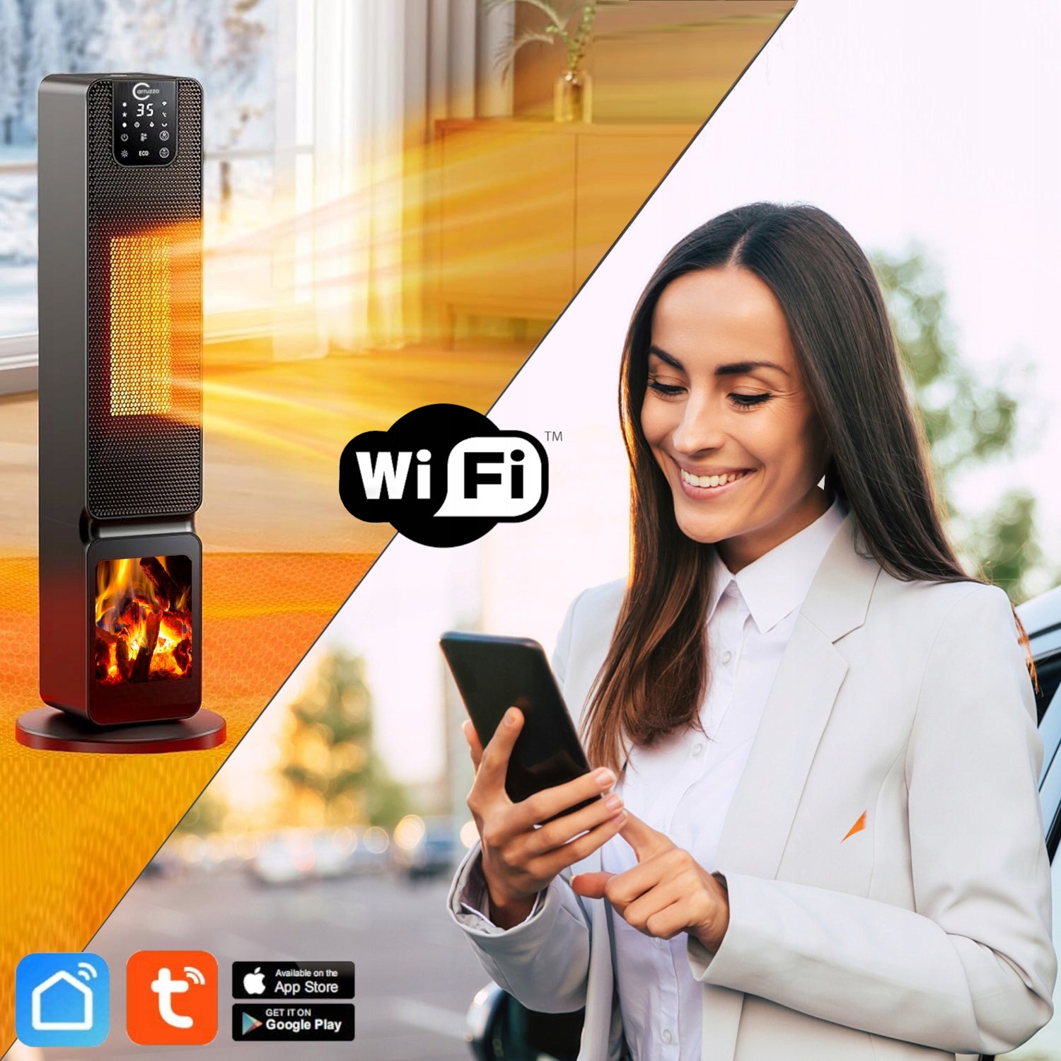 ELECTRIC HEATER FIREPLACE FARELKA home bathroom WIFI with THERMOSTAT EAN (GTIN) 5904100214228
