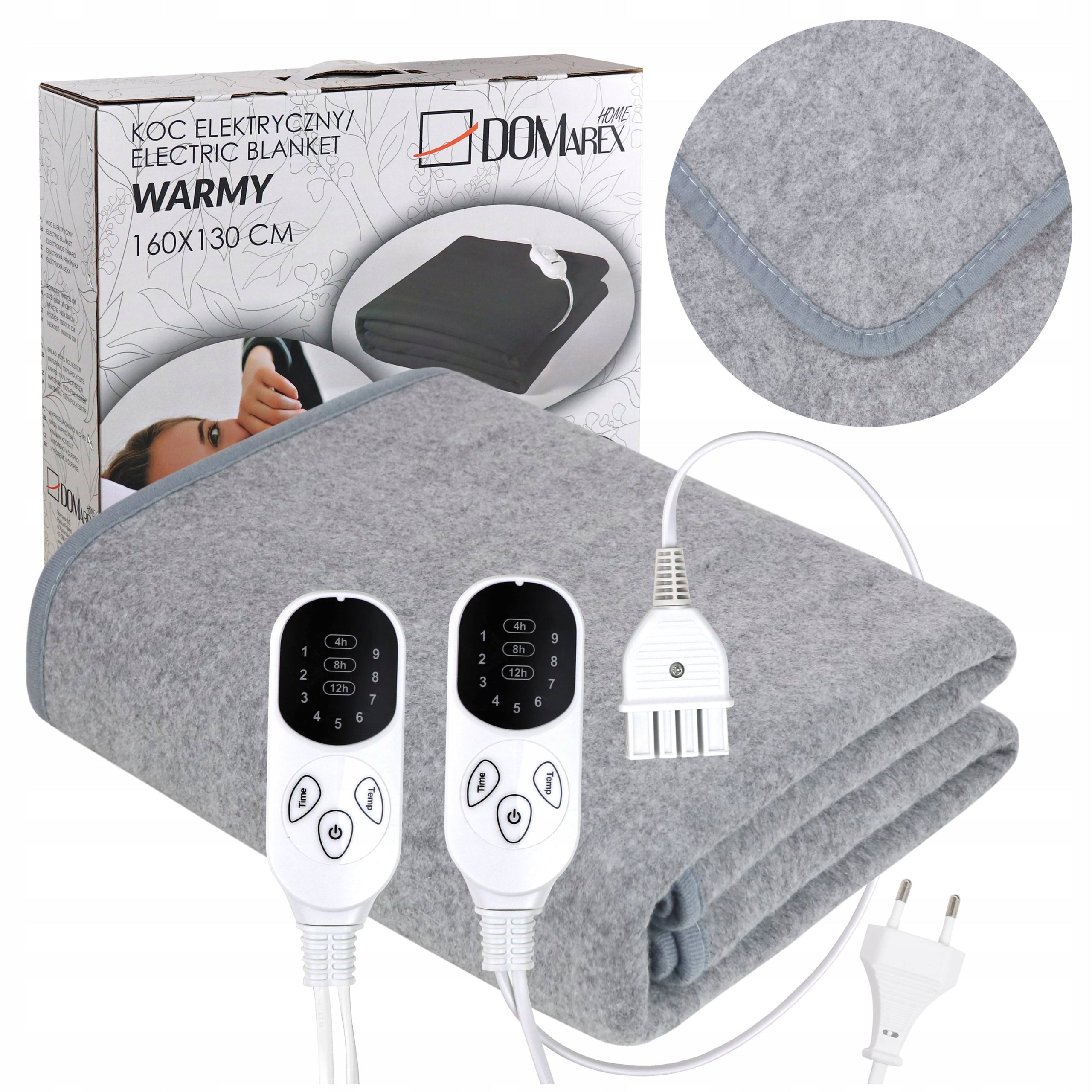 ELECTRIC HEATING BLANKET 160x130 CM HEATING MAT REMOTE CONTROL TIMER Color gray