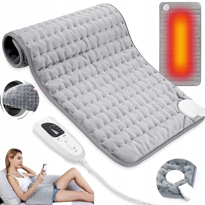 ELECTRIC HEATING PAD GREY 30 X 60 CM 6 LEVELS timer adjustment Packaging status original