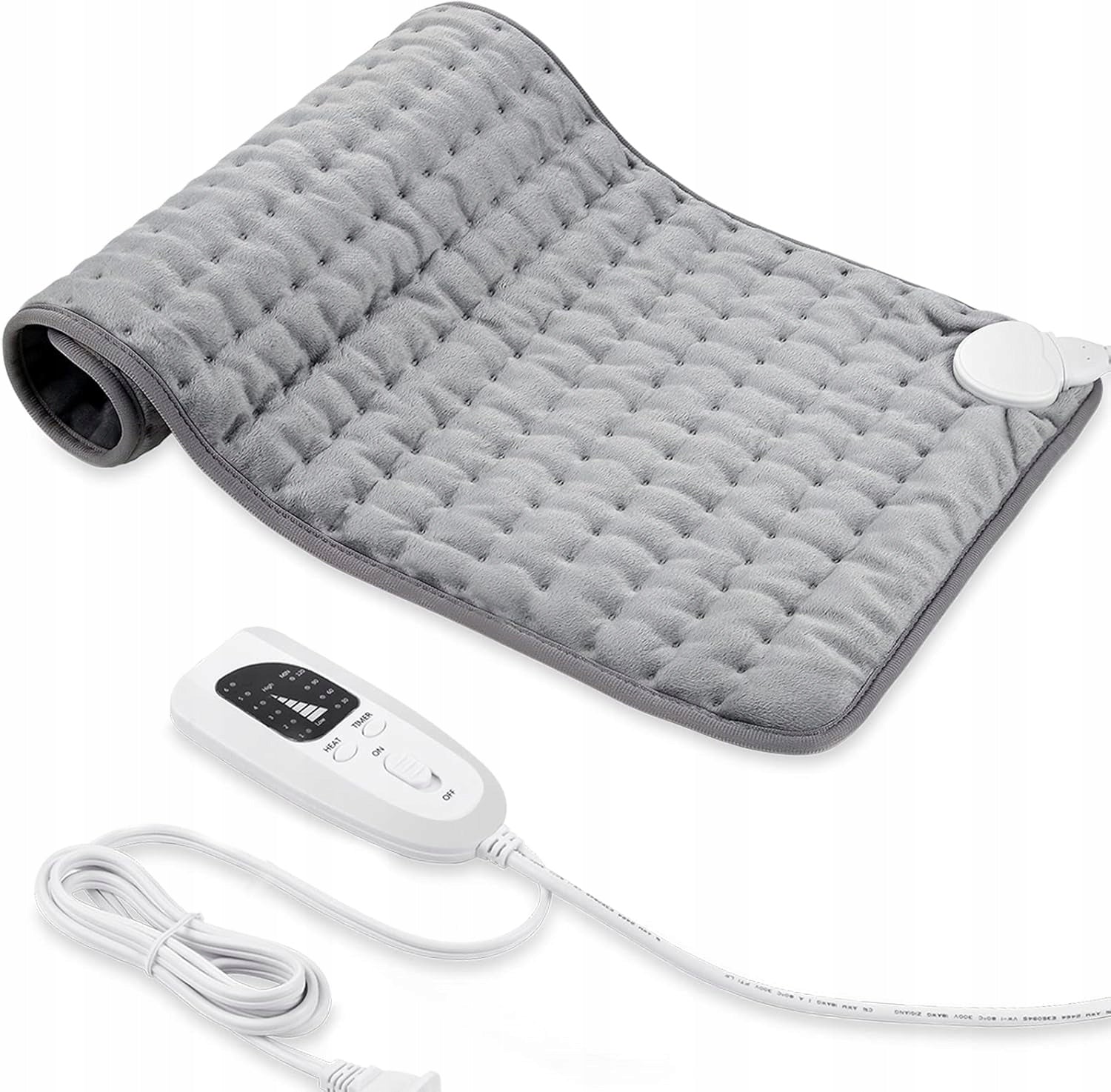 ELECTRIC HEATING PAD GREY 30 X 60 CM 6 LEVELS timer adjustment