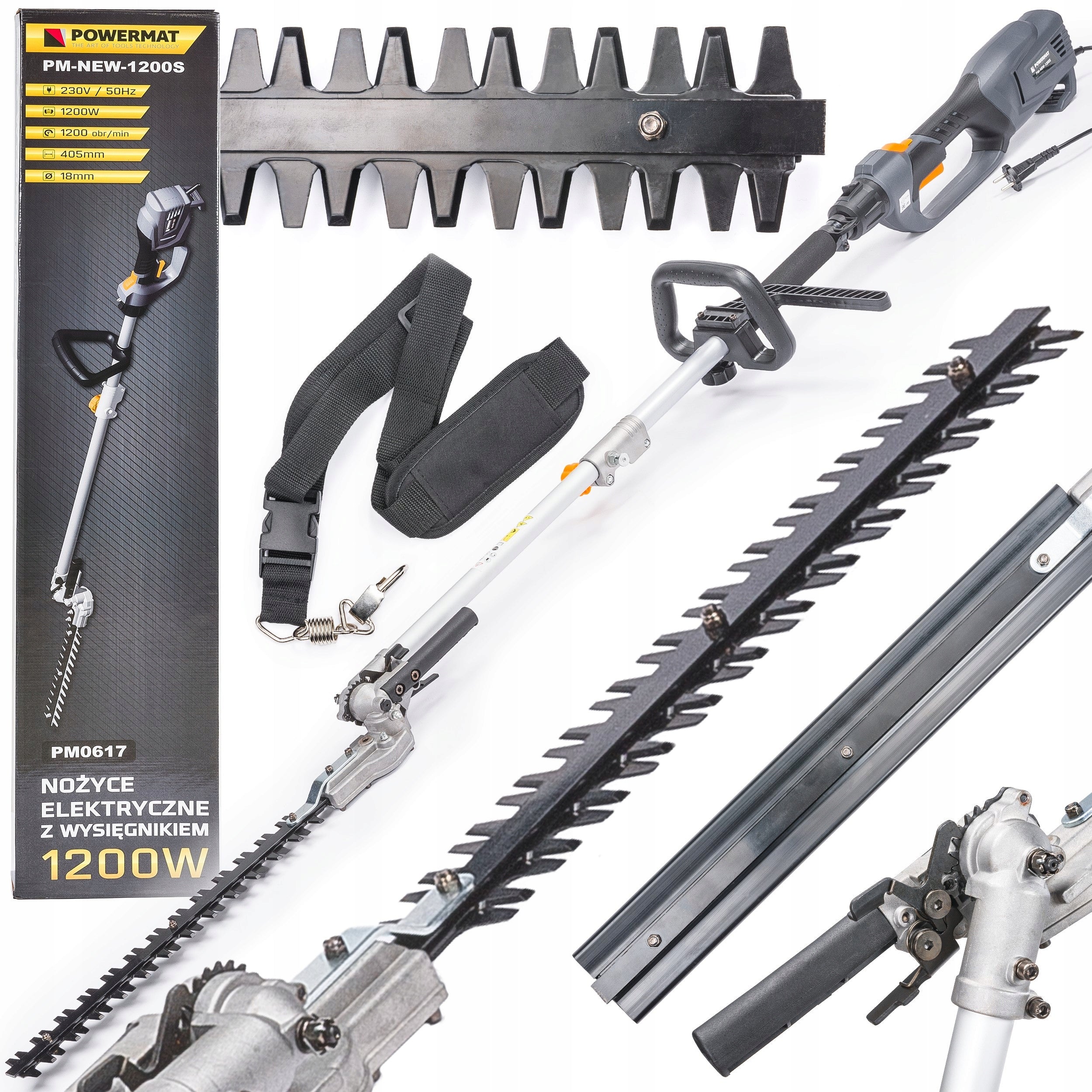 ELECTRIC HEDGE TRIMMER SHRUB BRANCHES ON BOOM 1200W 405MM