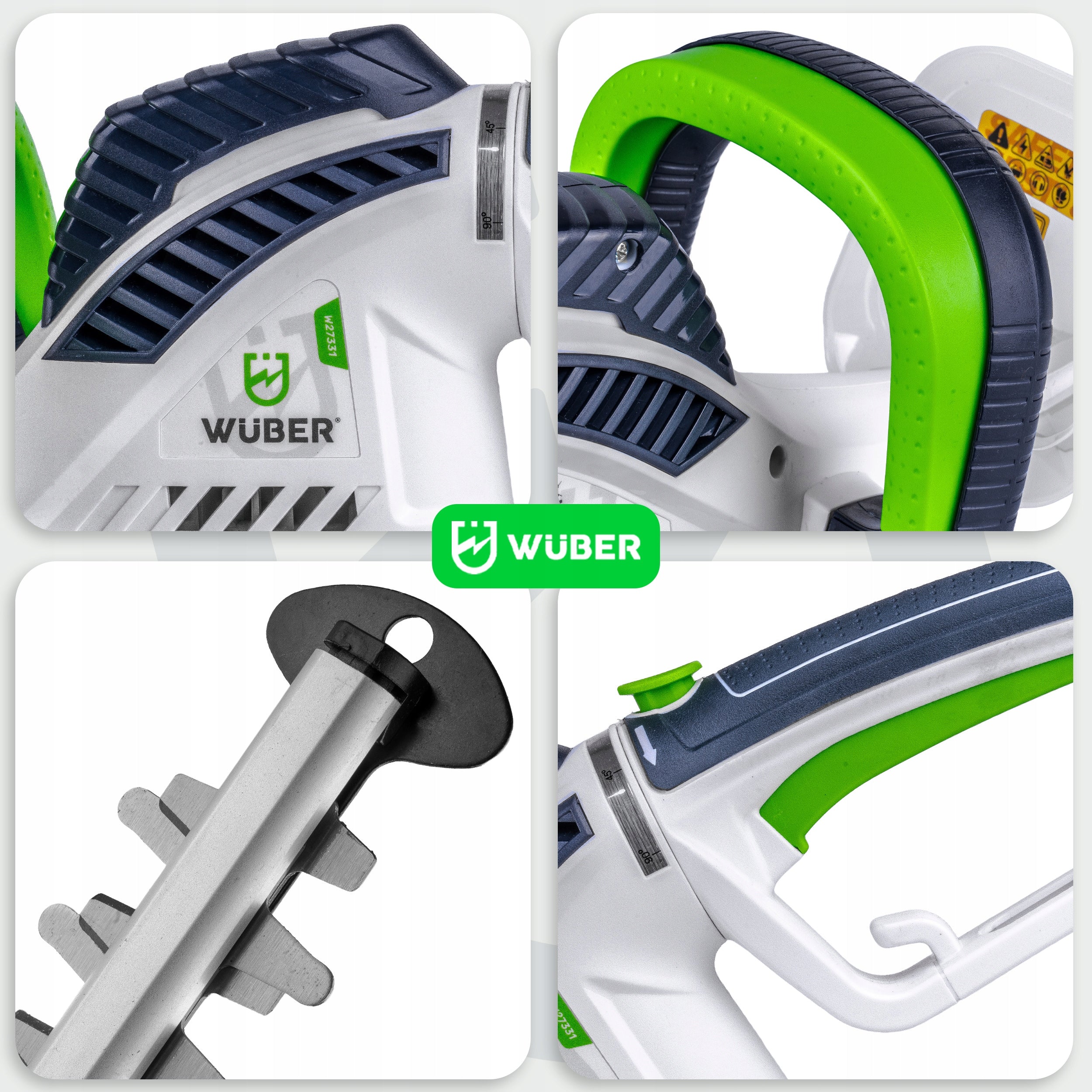 ELECTRIC HEDGE TRIMMERS FOR CUTTING BUSHES PRUNING BRANCHES WUBER Product weight with unit packaging 3 kg