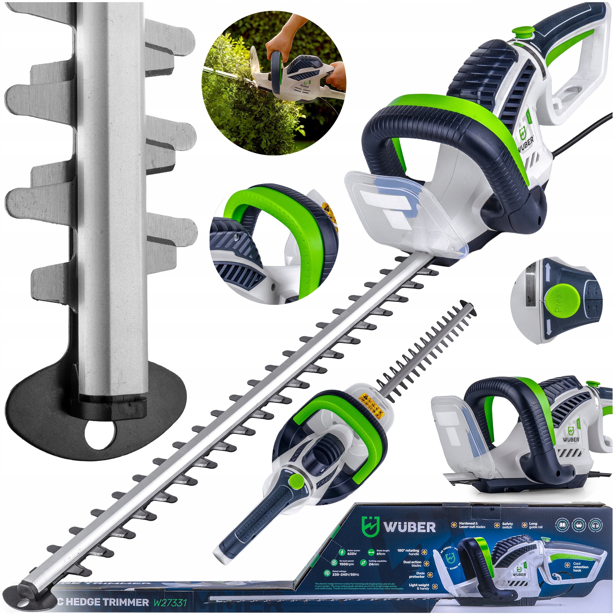 ELECTRIC HEDGE TRIMMERS FOR CUTTING BUSHES PRUNING BRANCHES WUBER