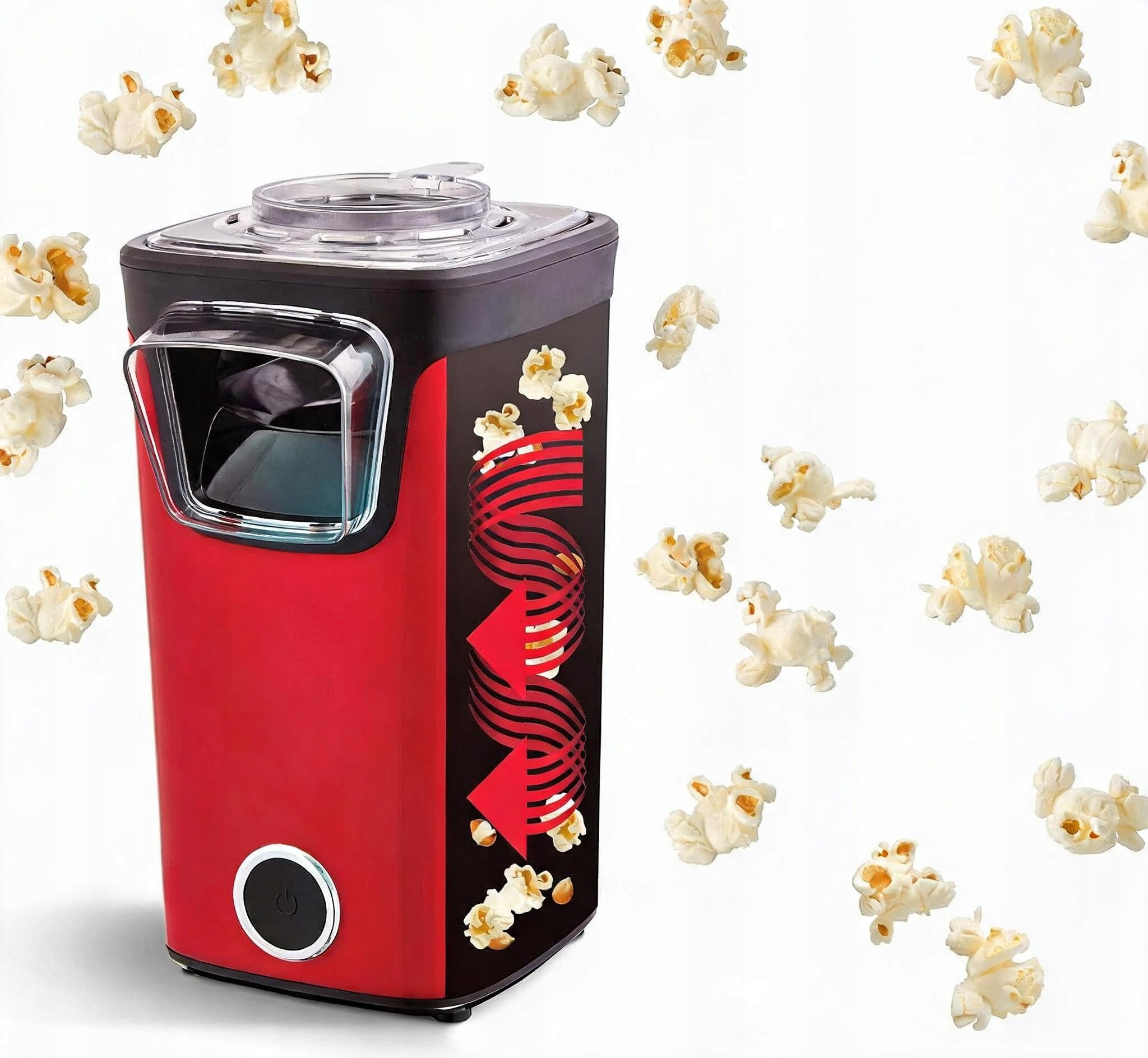 ELECTRIC HOT AIR POPCORN MACHINE 1100W WITHOUT FAT Dominant color red